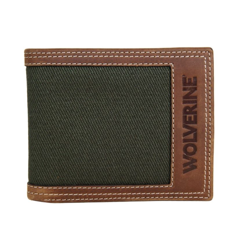 WOLVERINE Canvas and Leather Bifold Wallet