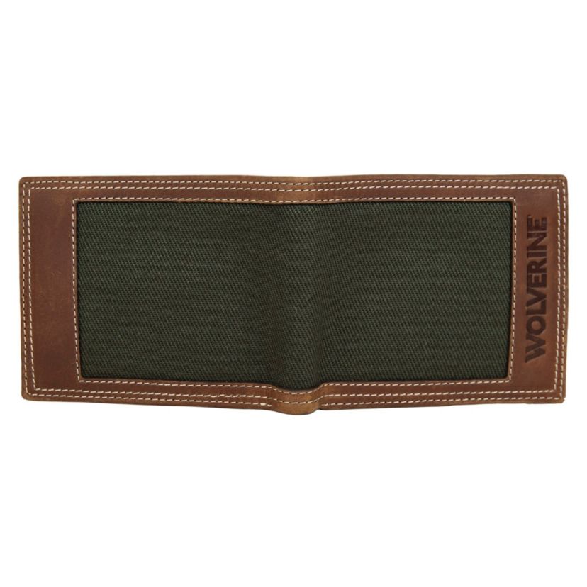 WOLVERINE Canvas and Leather Bifold Wallet