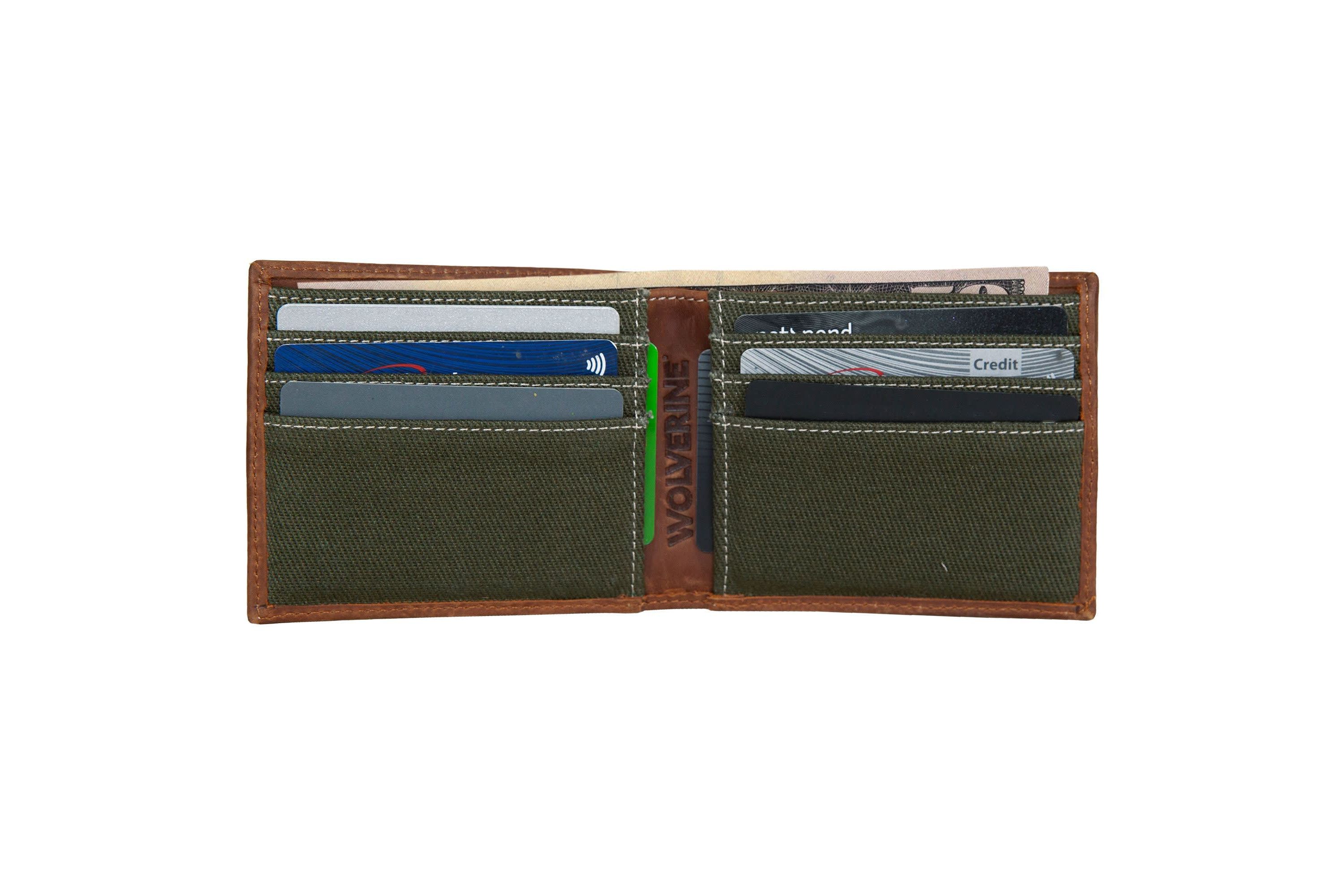 WOLVERINE Canvas and Leather Bifold Wallet