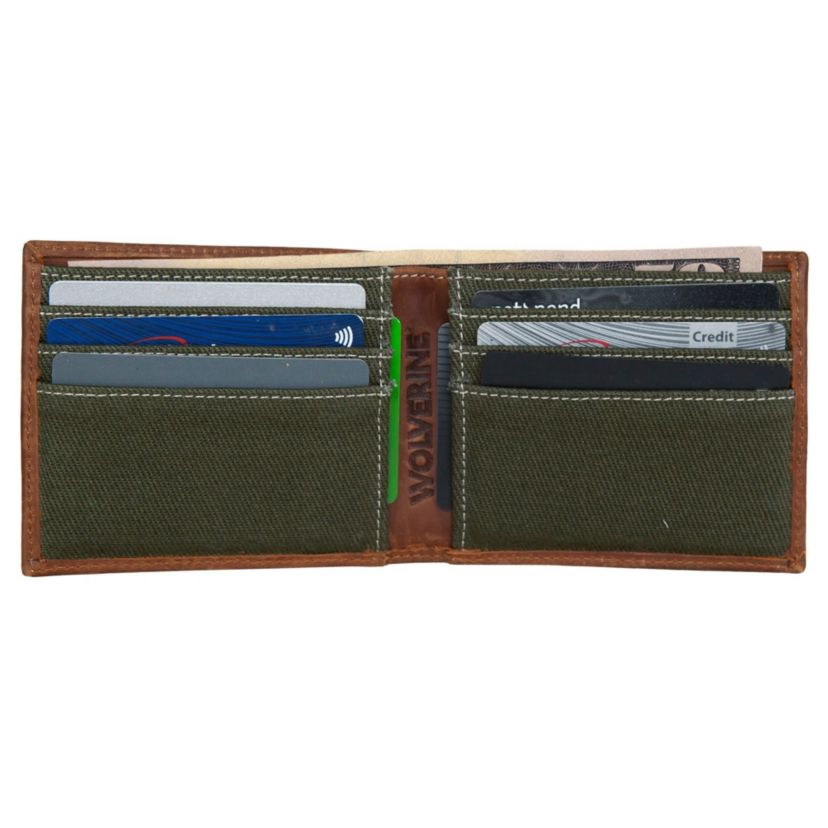 WOLVERINE Canvas and Leather Bifold Wallet