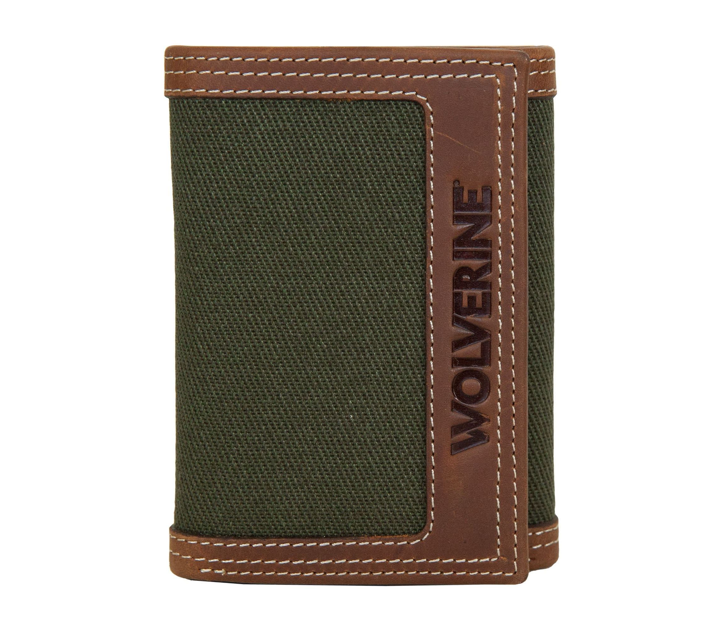 WOLVERINE Canvas and Leather Trifold Wallet