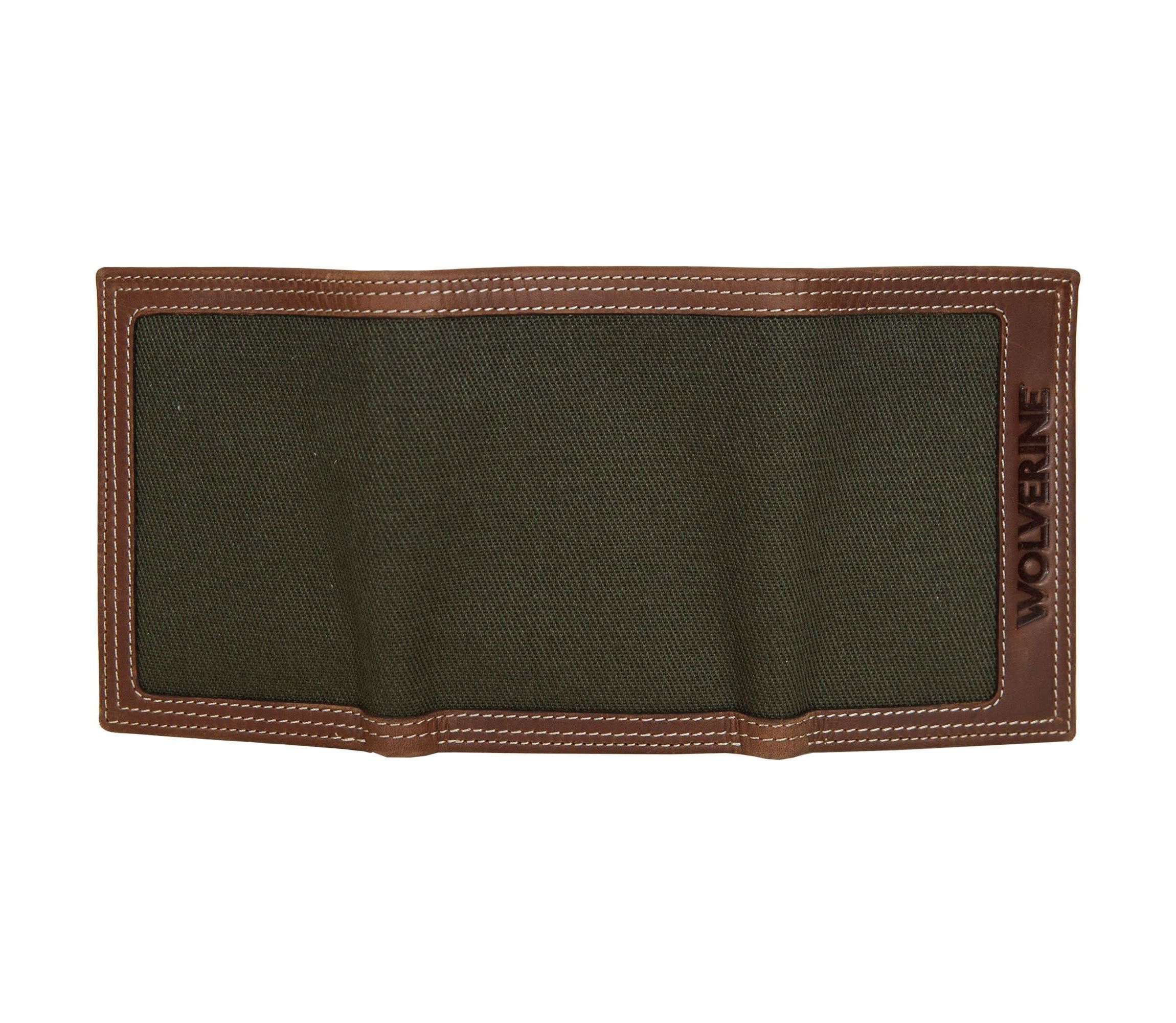 WOLVERINE Canvas and Leather Trifold Wallet