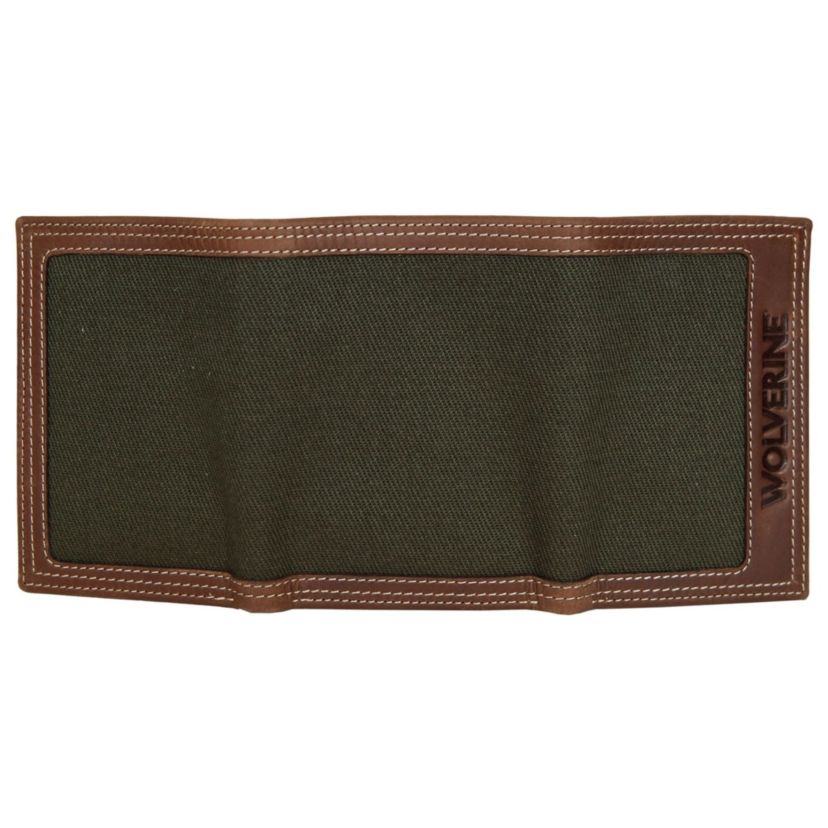 WOLVERINE Canvas and Leather Trifold Wallet