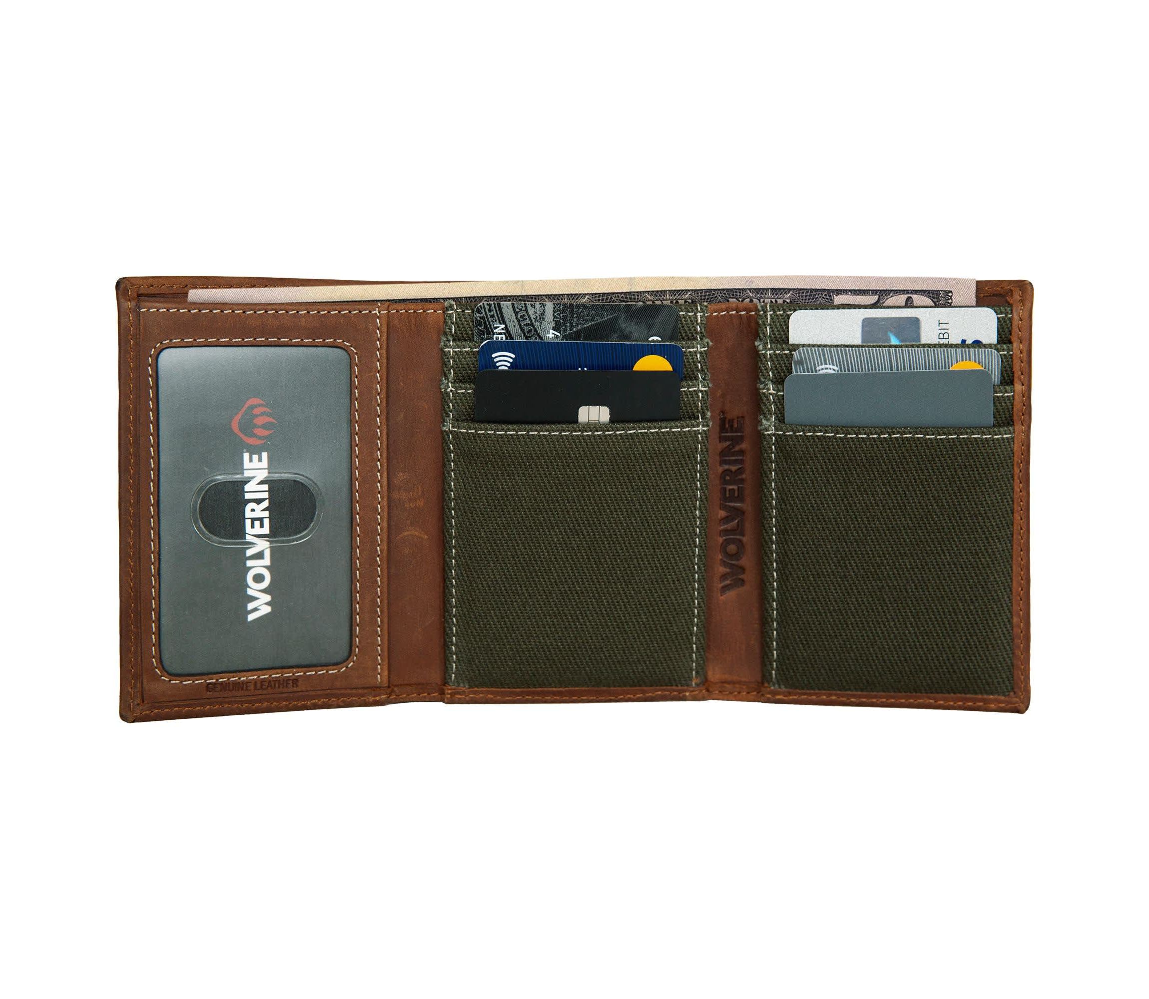 WOLVERINE Canvas and Leather Trifold Wallet