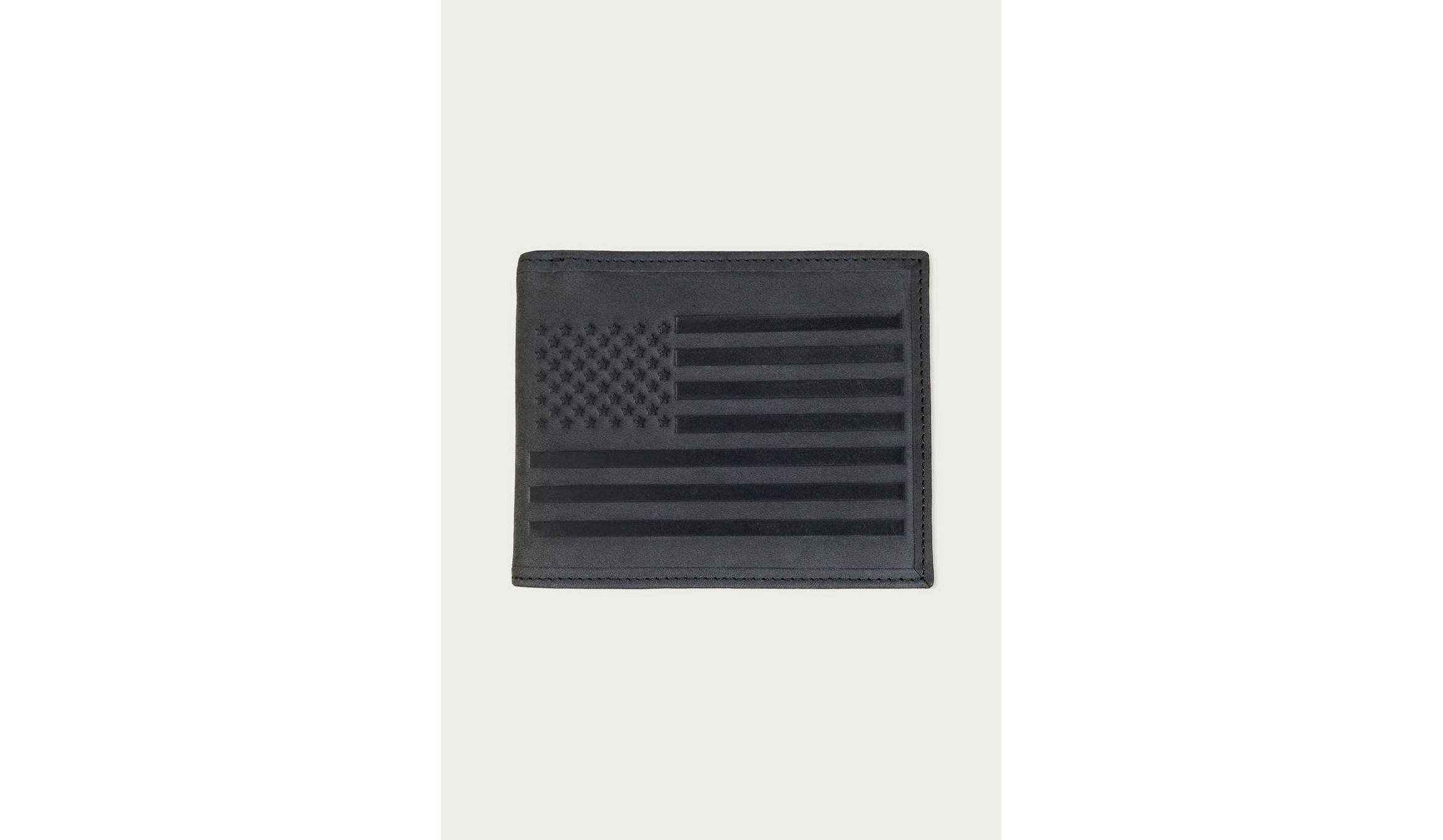 Flag Embossed Leather Bifold Wallet