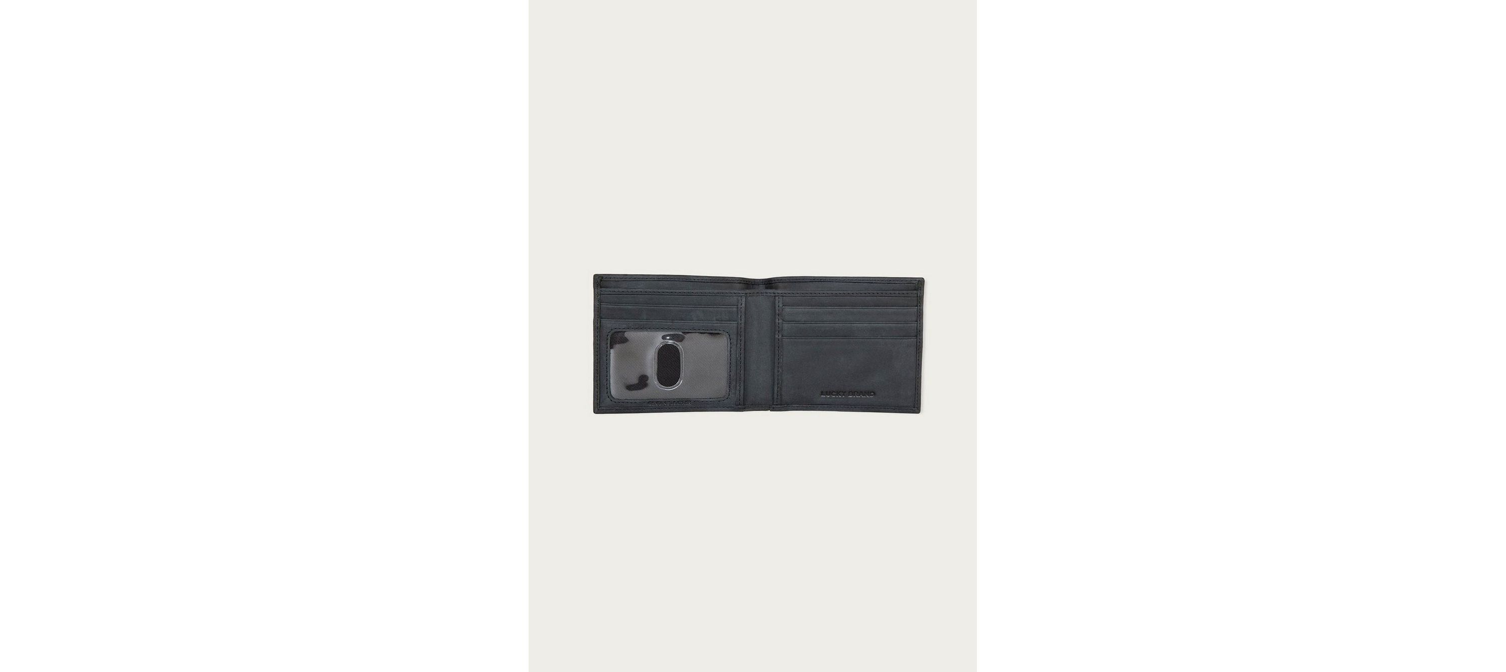 Flag Embossed Leather Bifold Wallet
