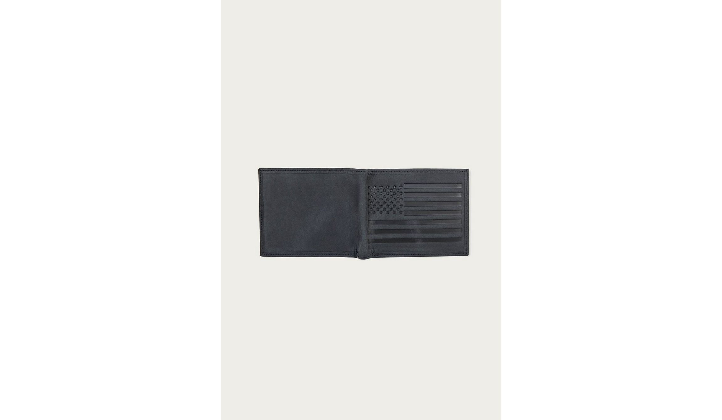 Flag Embossed Leather Bifold Wallet