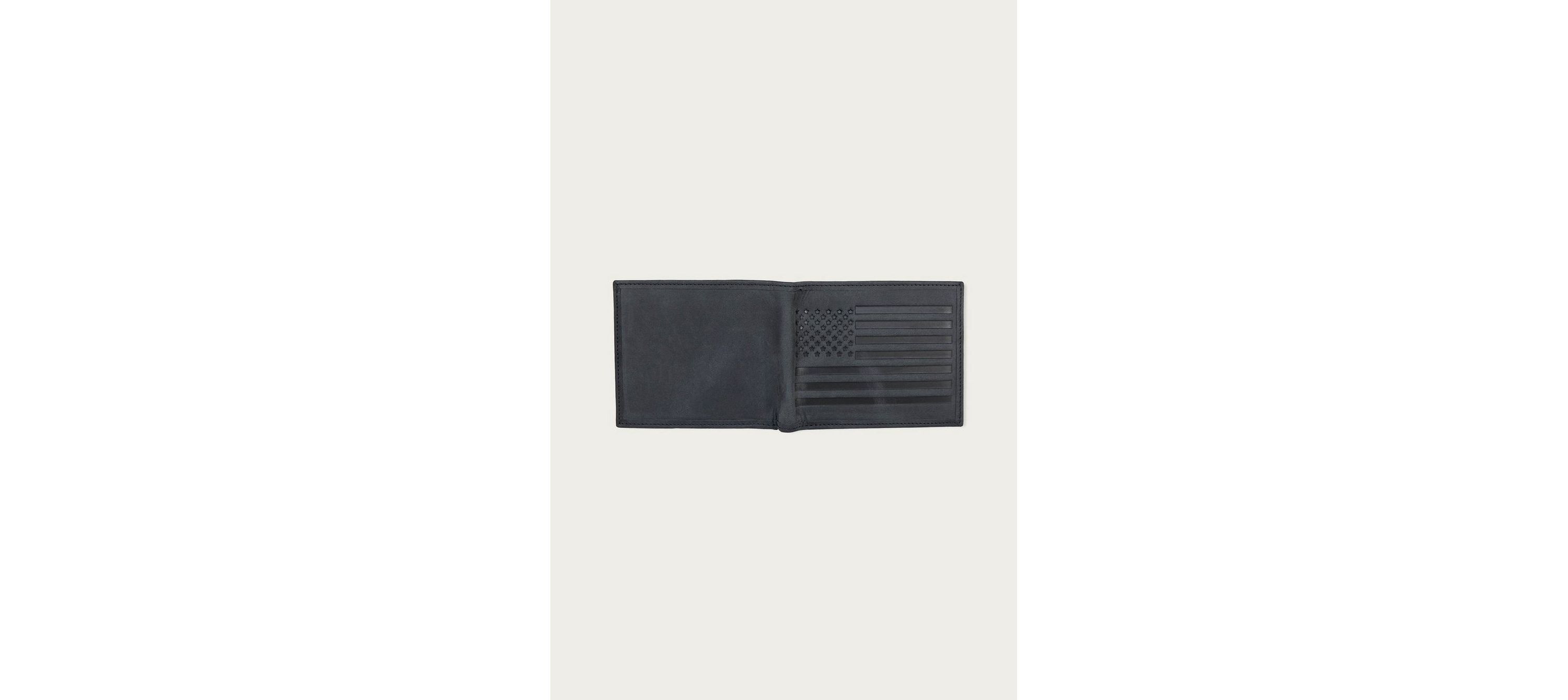 Flag Embossed Leather Bifold Wallet