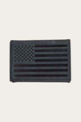 Lucky Brand Men's Flag Embossed Leather Trifold Wallet