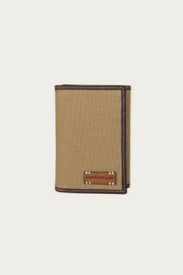 Lucky Brand Men's Canvas with Leather Trim Trifold Wallet