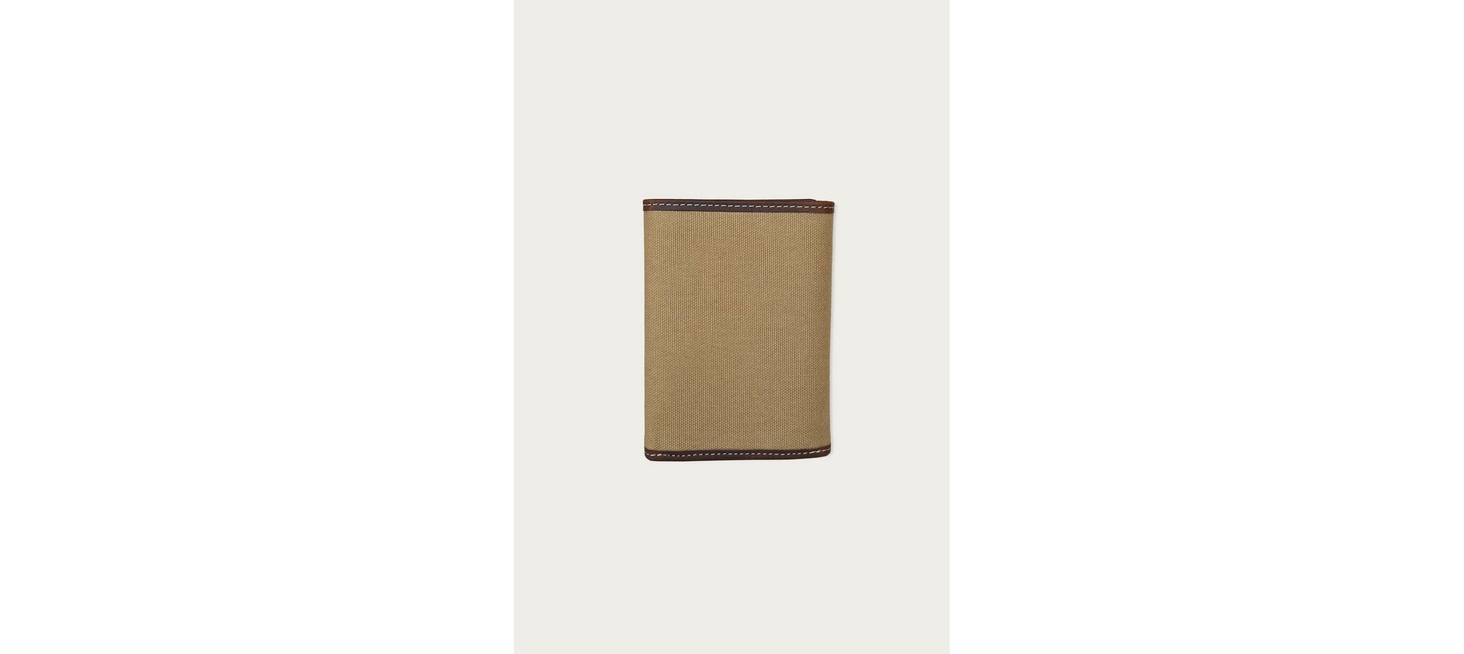 Canvas with Leather Trim Trifold Wallet