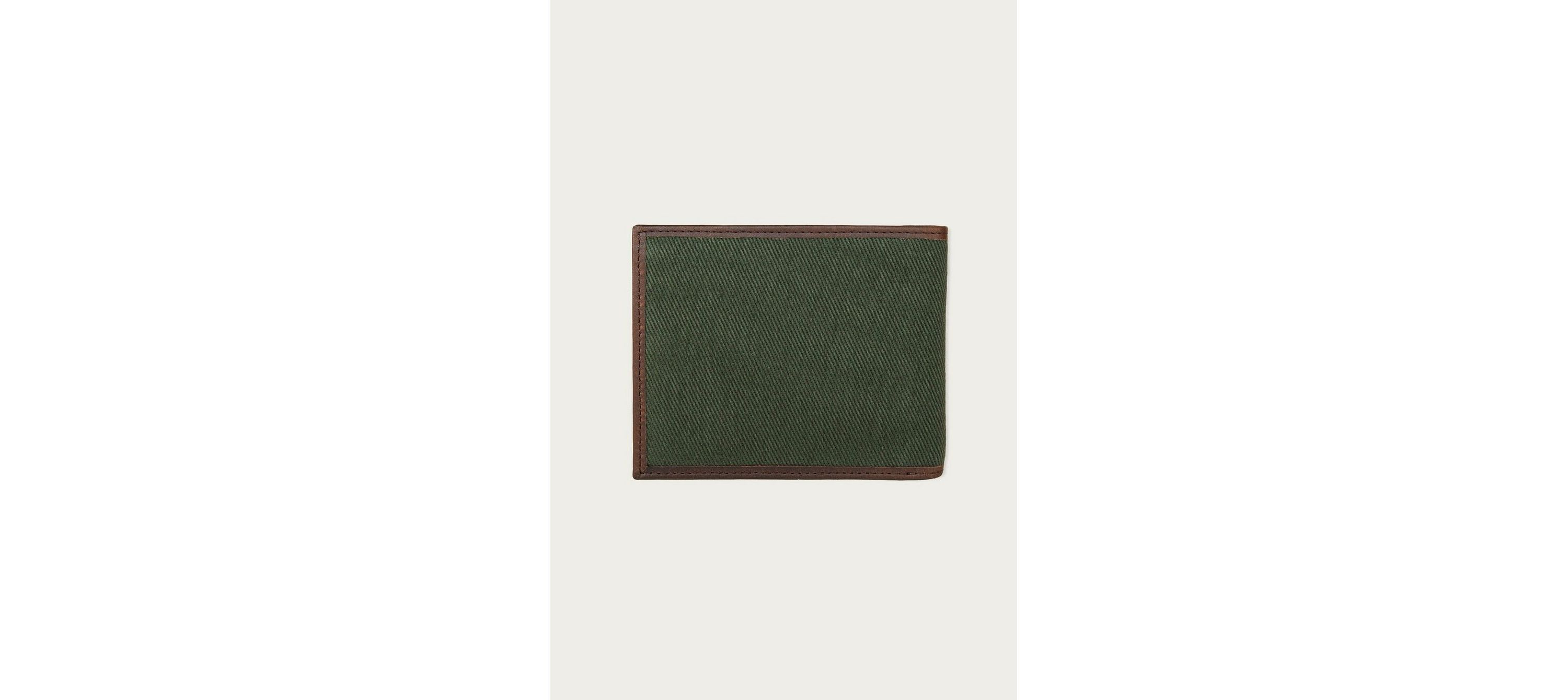 Canvas with Leather Trim Bifold Wallet
