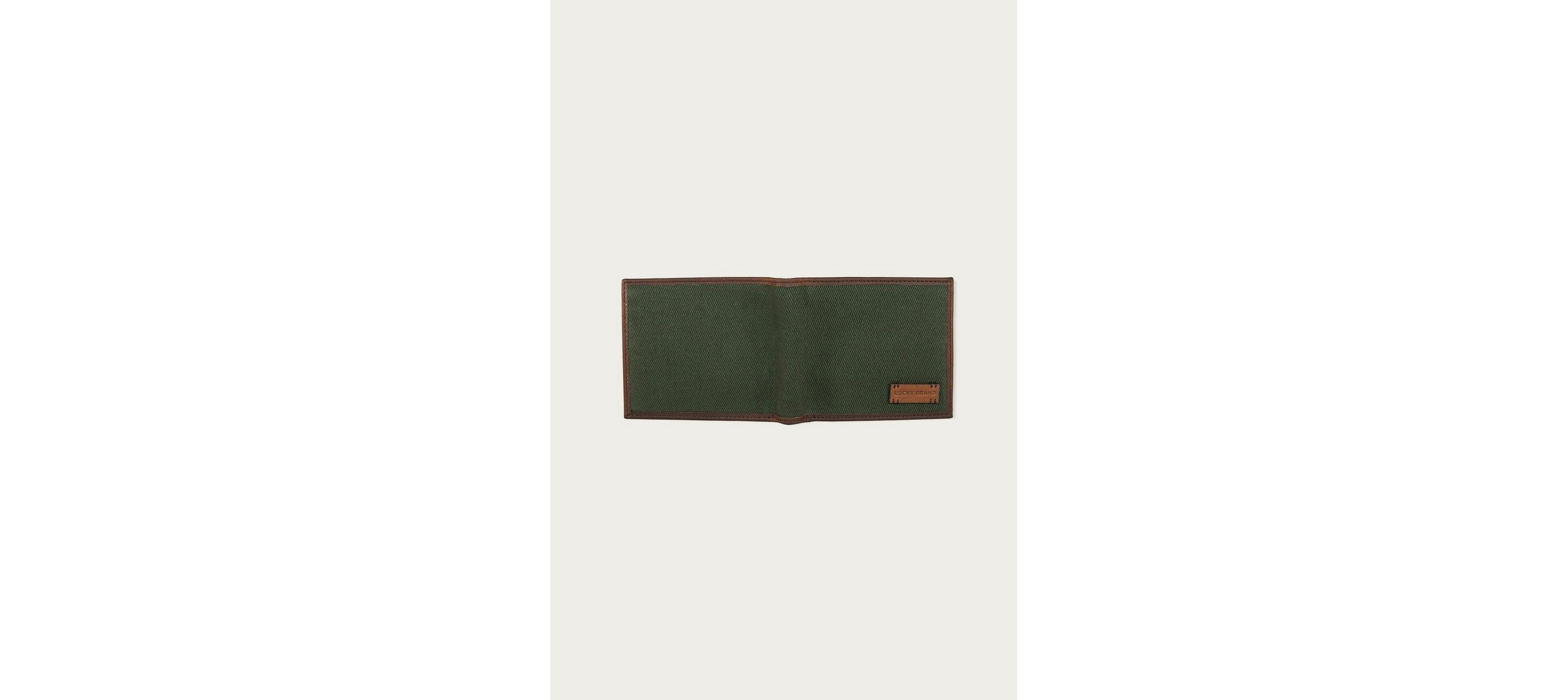Canvas with Leather Trim Bifold Wallet