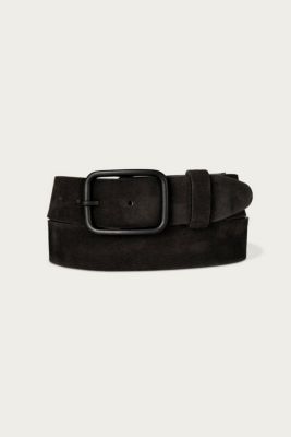 Lucky Brand Mens Distressed Suede Leather Belt Black 44
