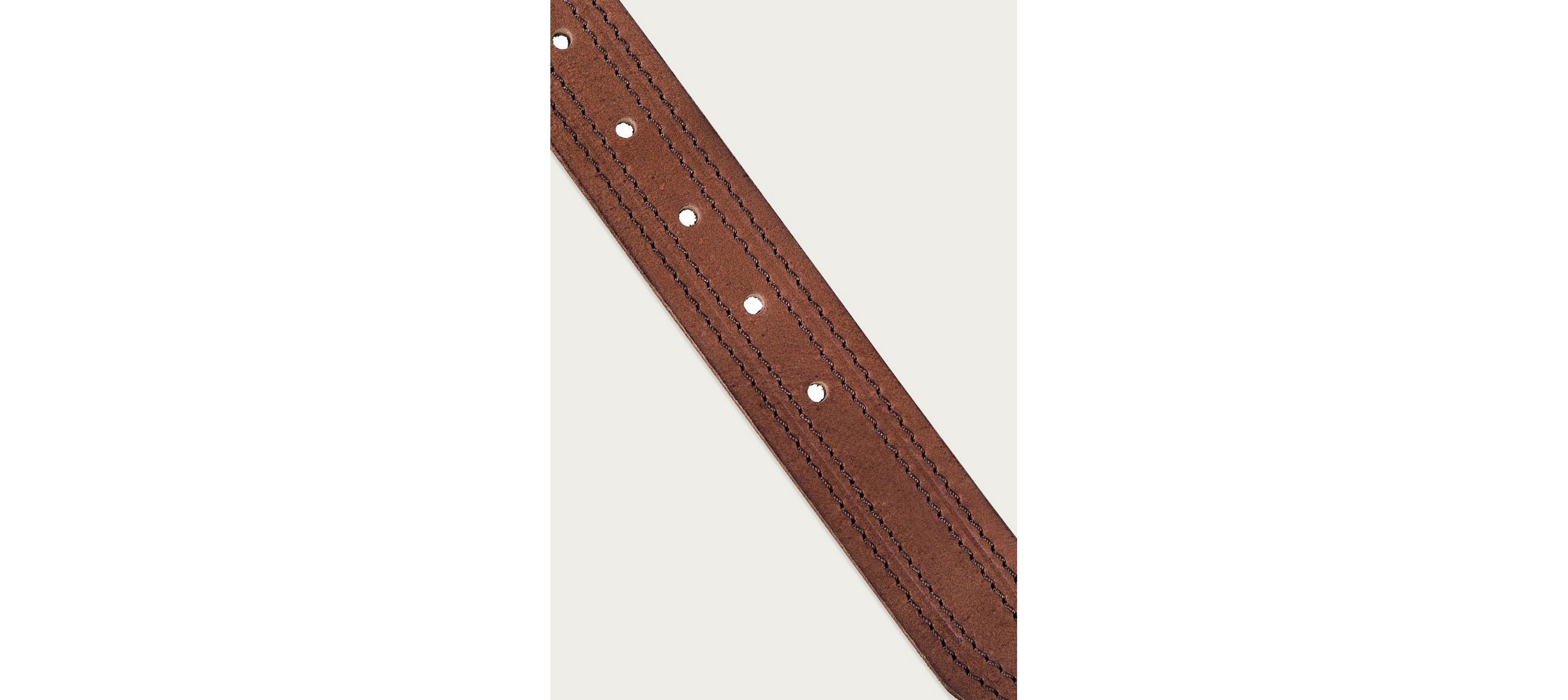 Antiqued Leather Belt with Stitch Detail
