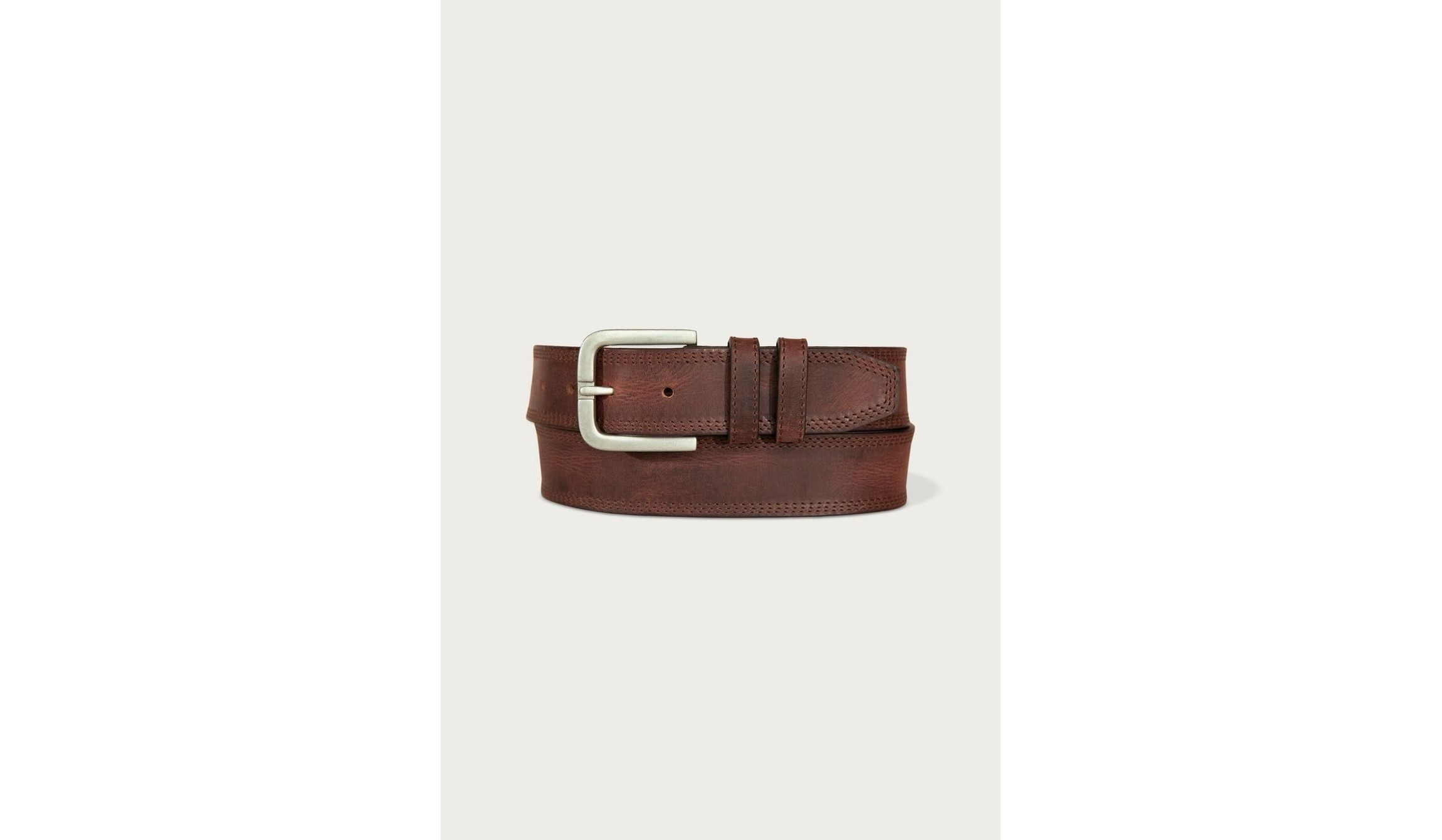 Triple Needle Stitched Leather Belt
