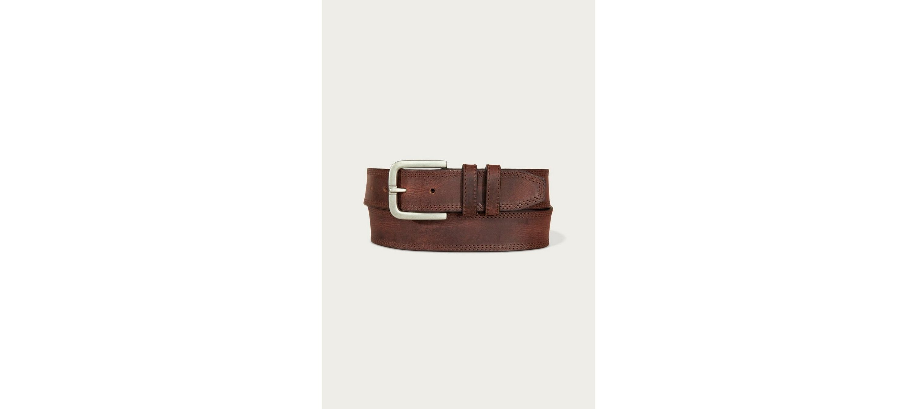 Triple Needle Stitched Leather Belt