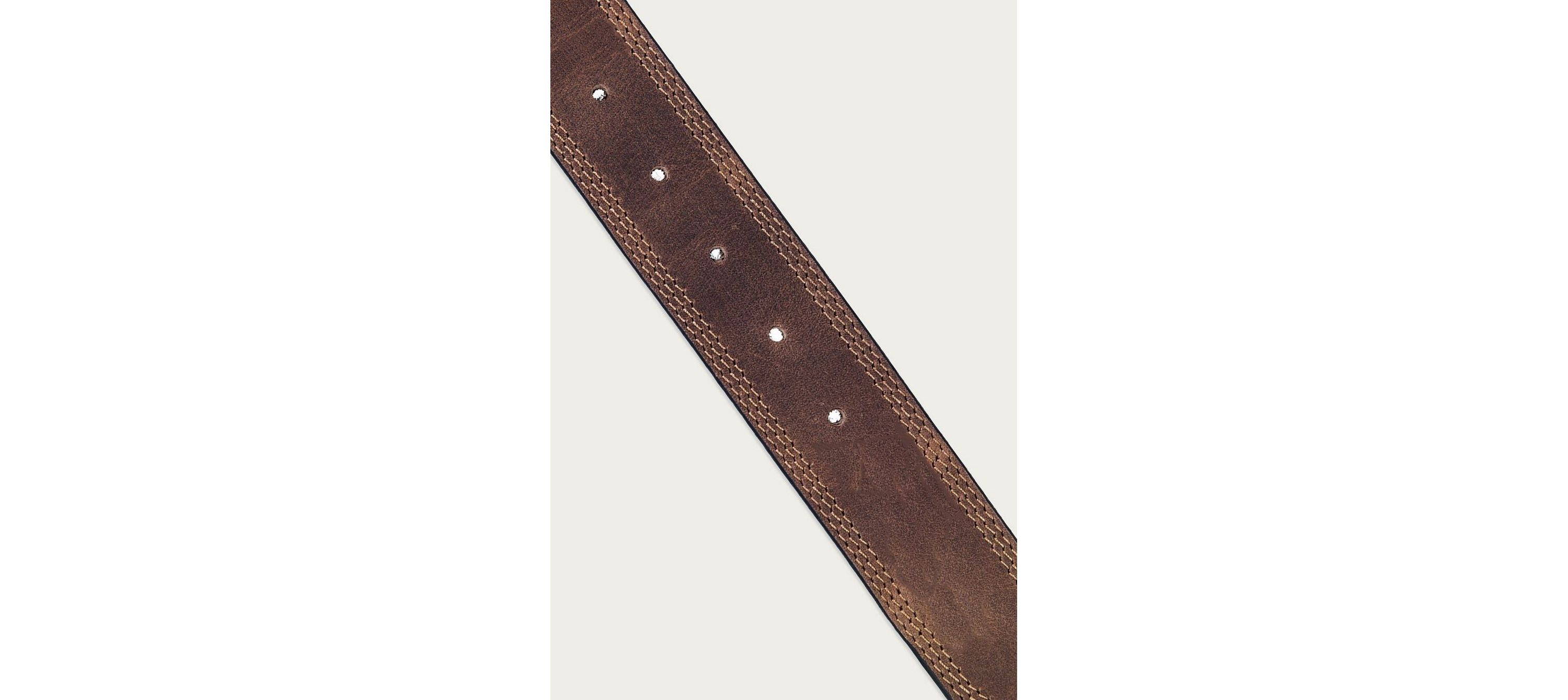 Triple Needle Stitched Leather Belt