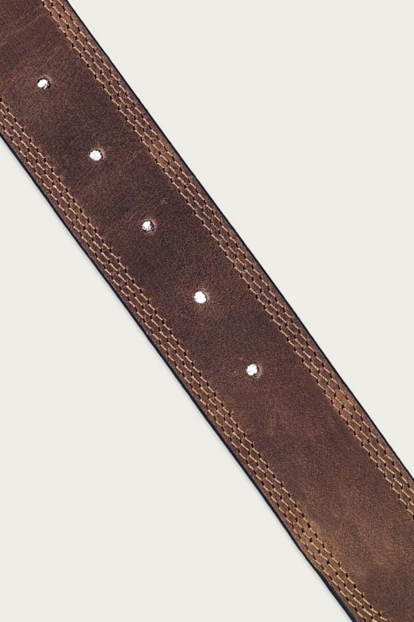 Triple Needle Stitched Leather Belt