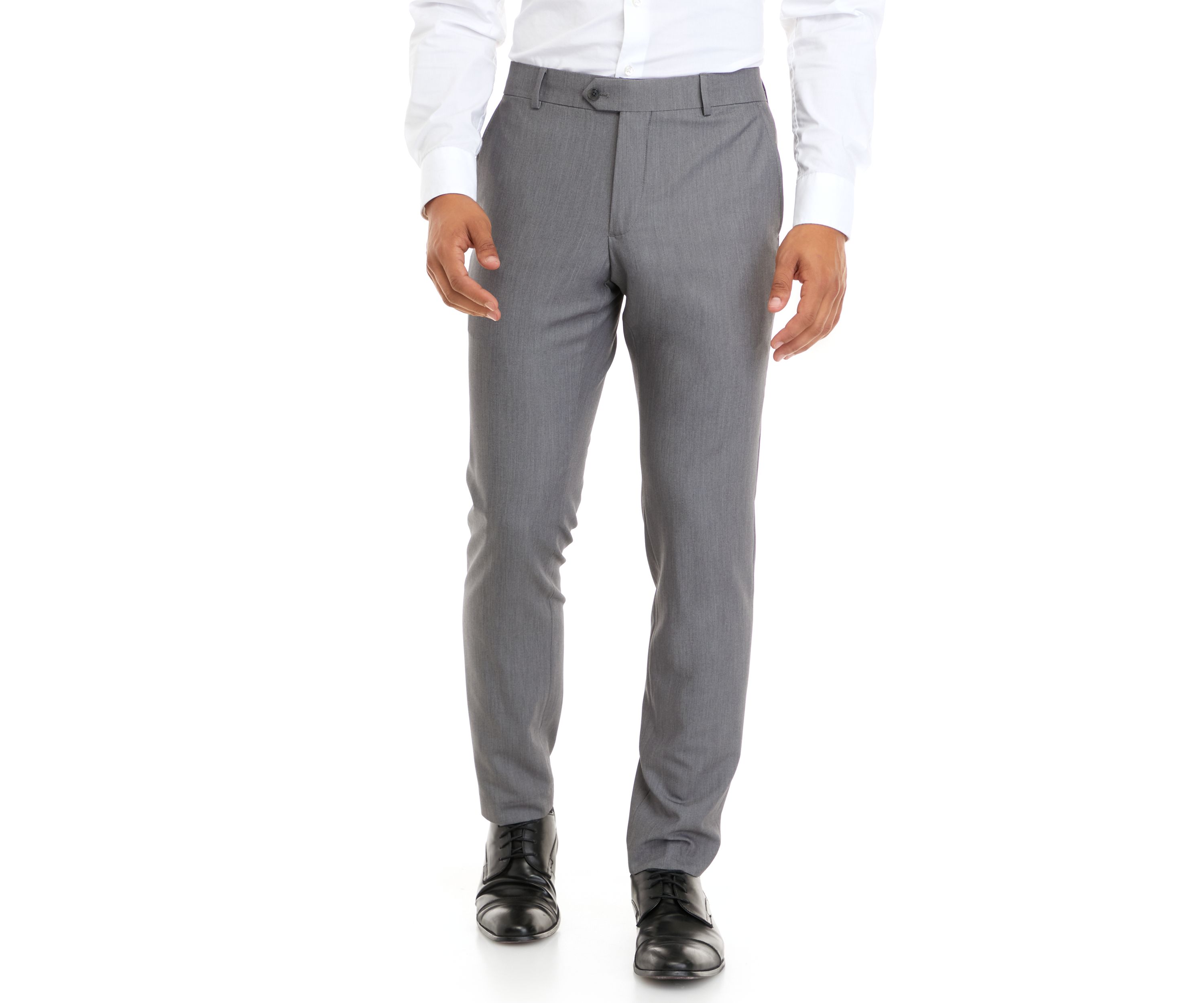 Light Grey Bi-Stretch Ottoman Notch Pants
