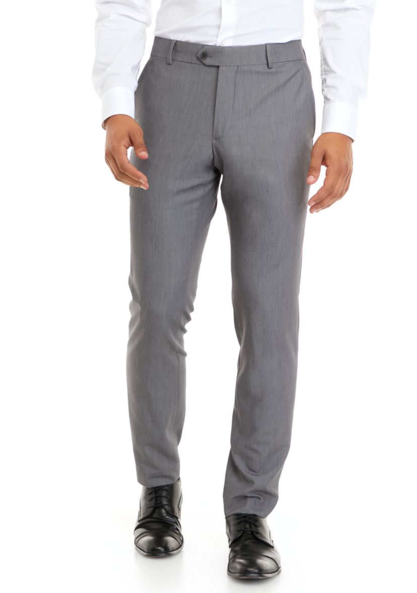 Light Grey Bi-Stretch Ottoman Notch Pants