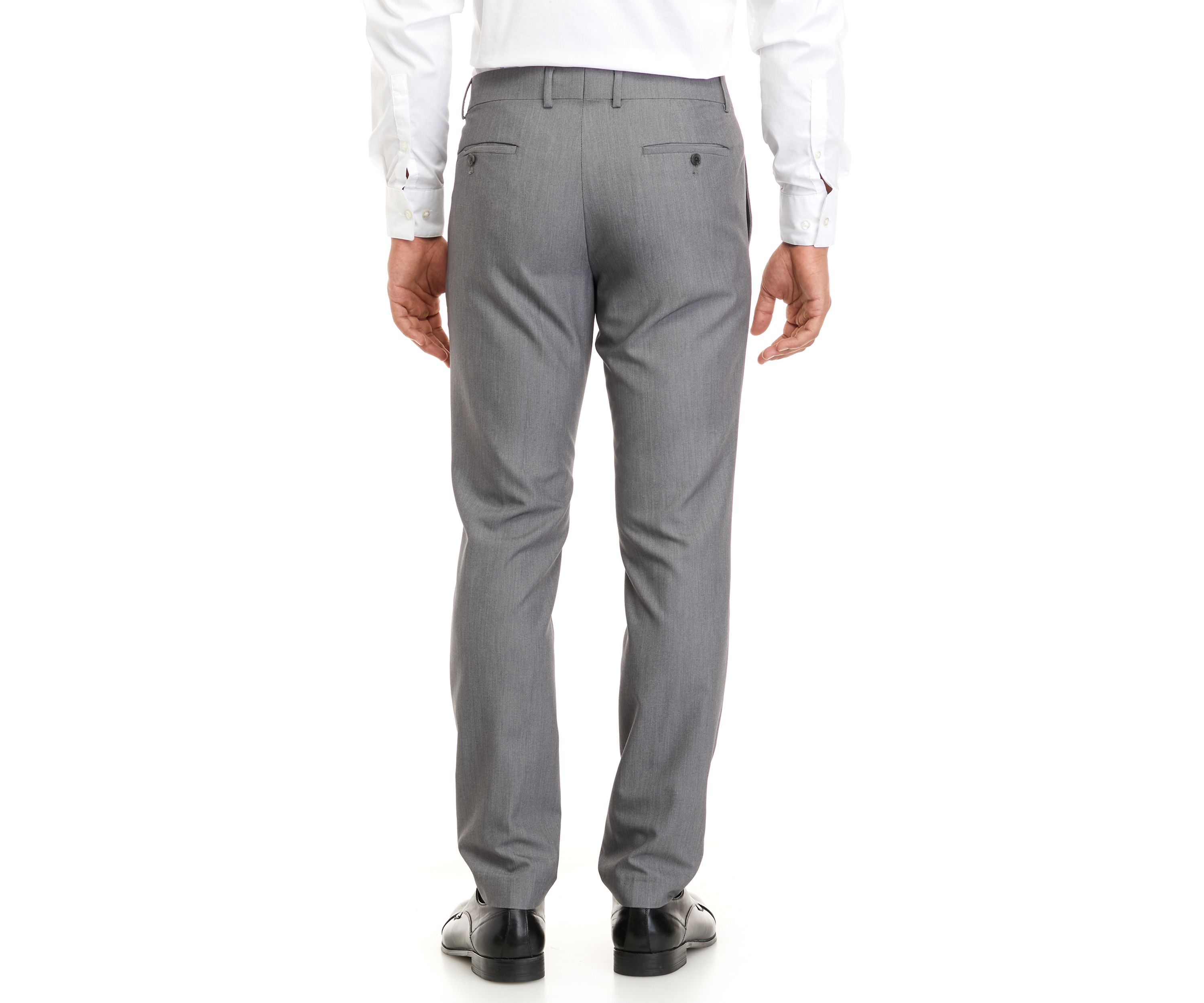 Light Grey Bi-Stretch Ottoman Notch Pants