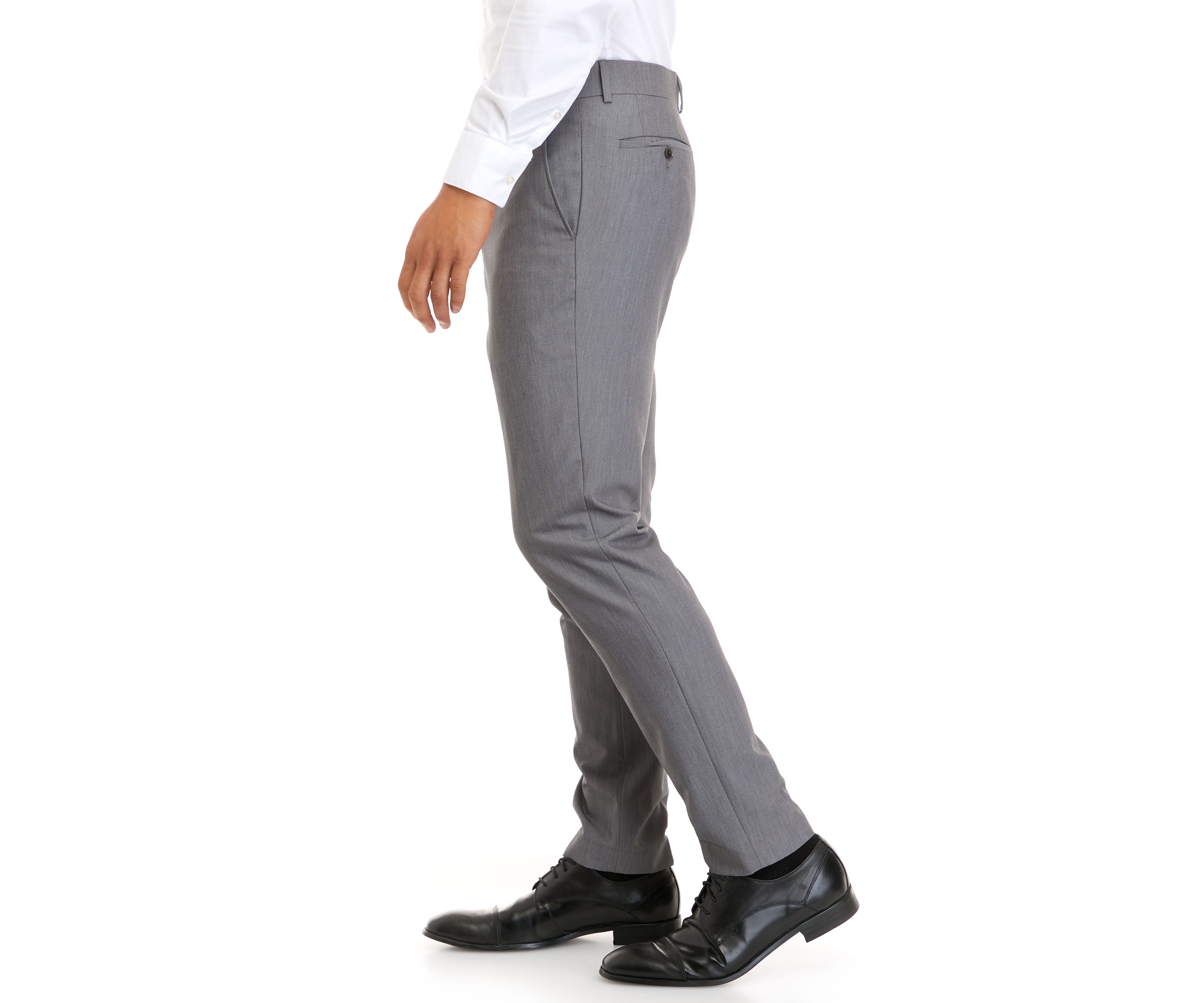 Light Grey Bi-Stretch Ottoman Notch Pants