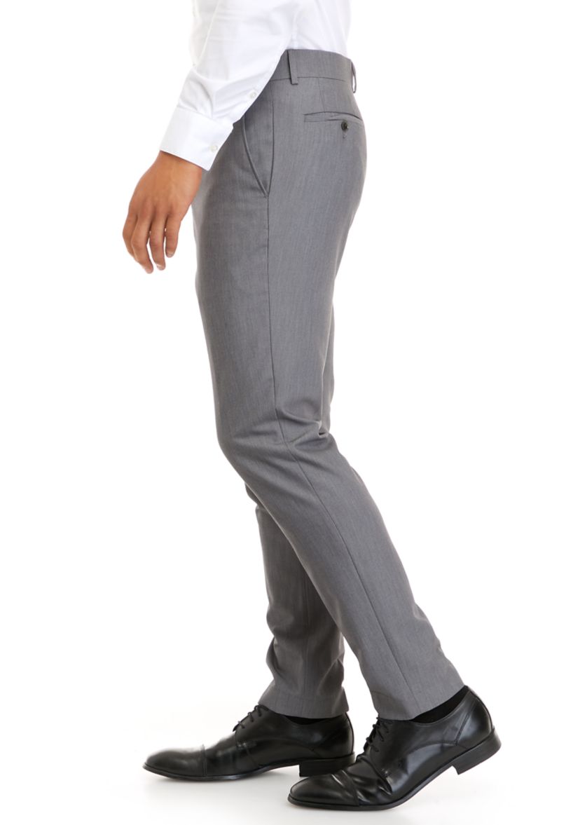 Light Grey Bi-Stretch Ottoman Notch Pants