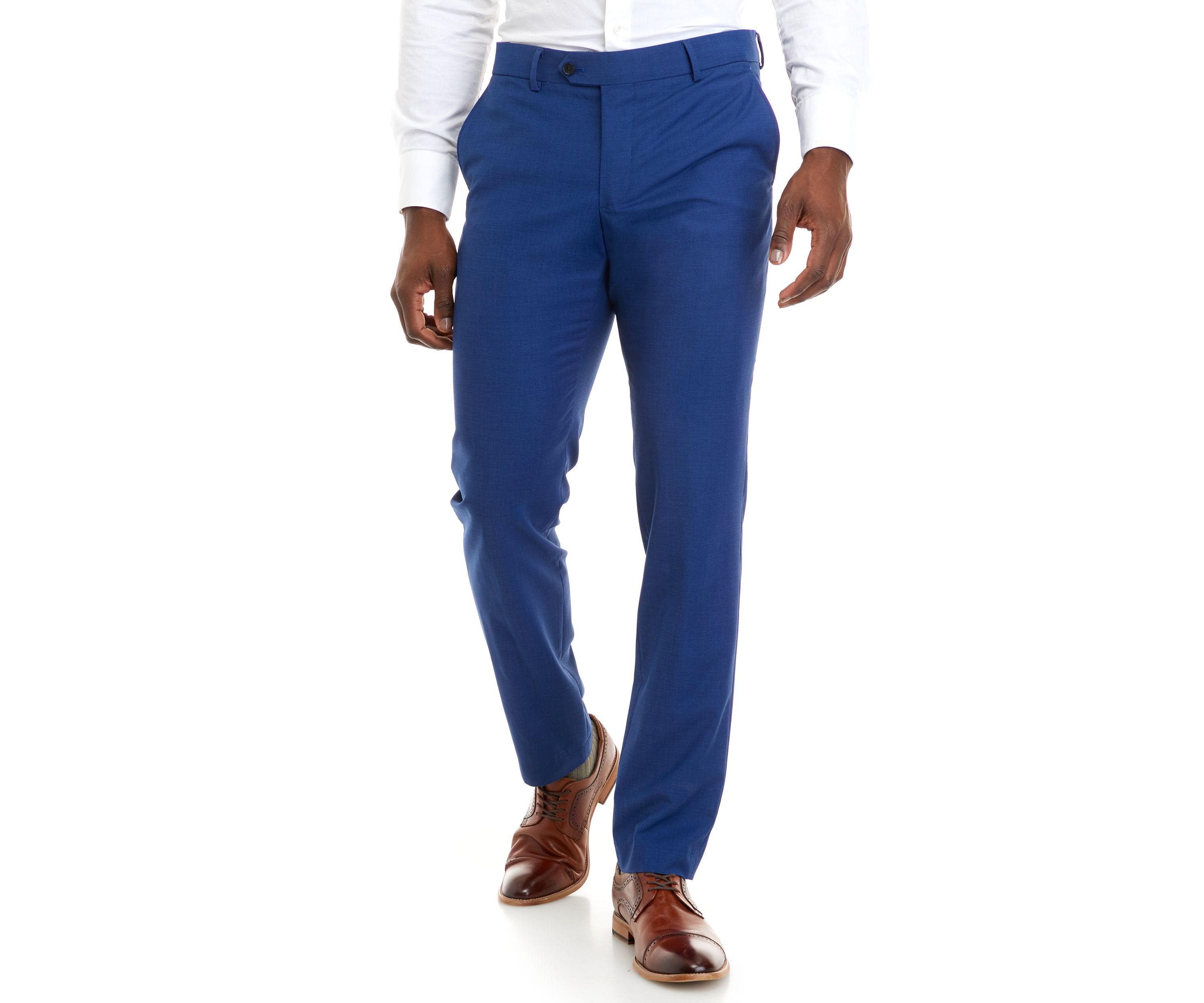 Mens Bright Blue Micro Dot Slim Fit Pants