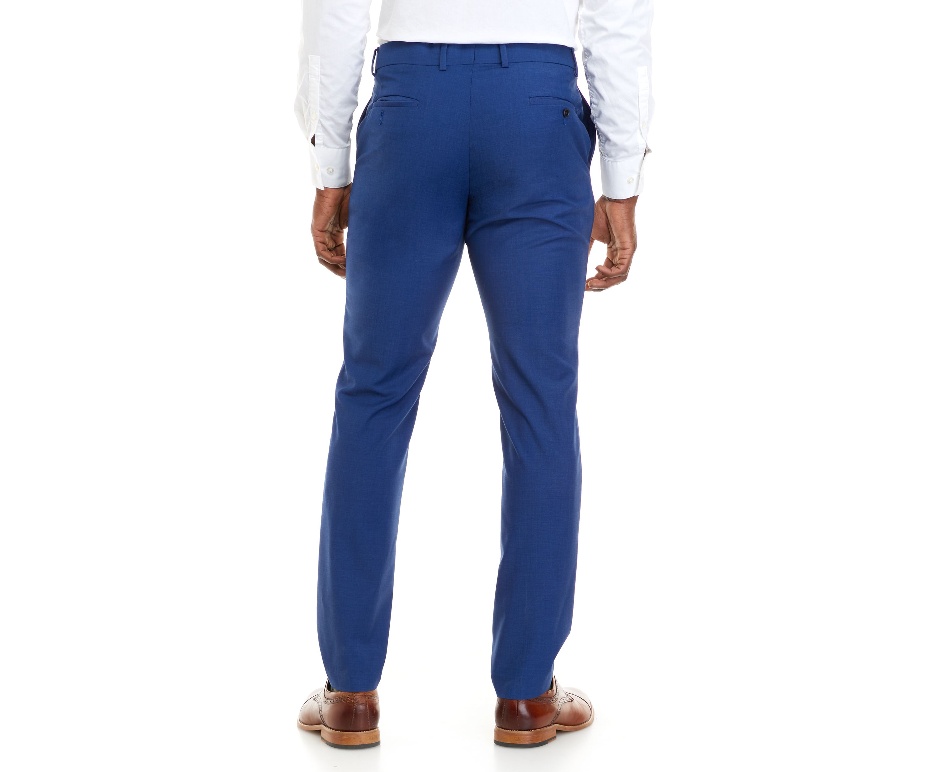 Mens Bright Blue Micro Dot Slim Fit Pants