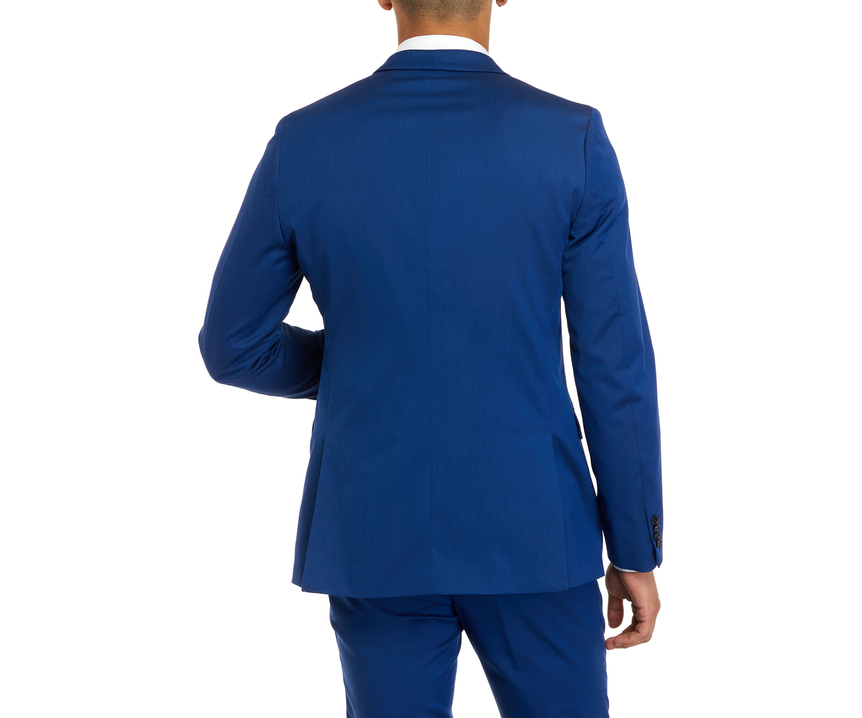 Mens Bright Blue Stretch Twill Slim Fit Jacket