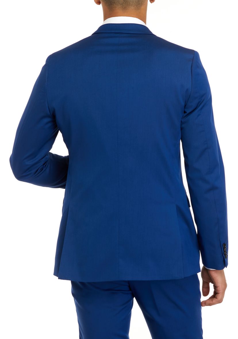 Mens Bright Blue Stretch Twill Slim Fit Jacket