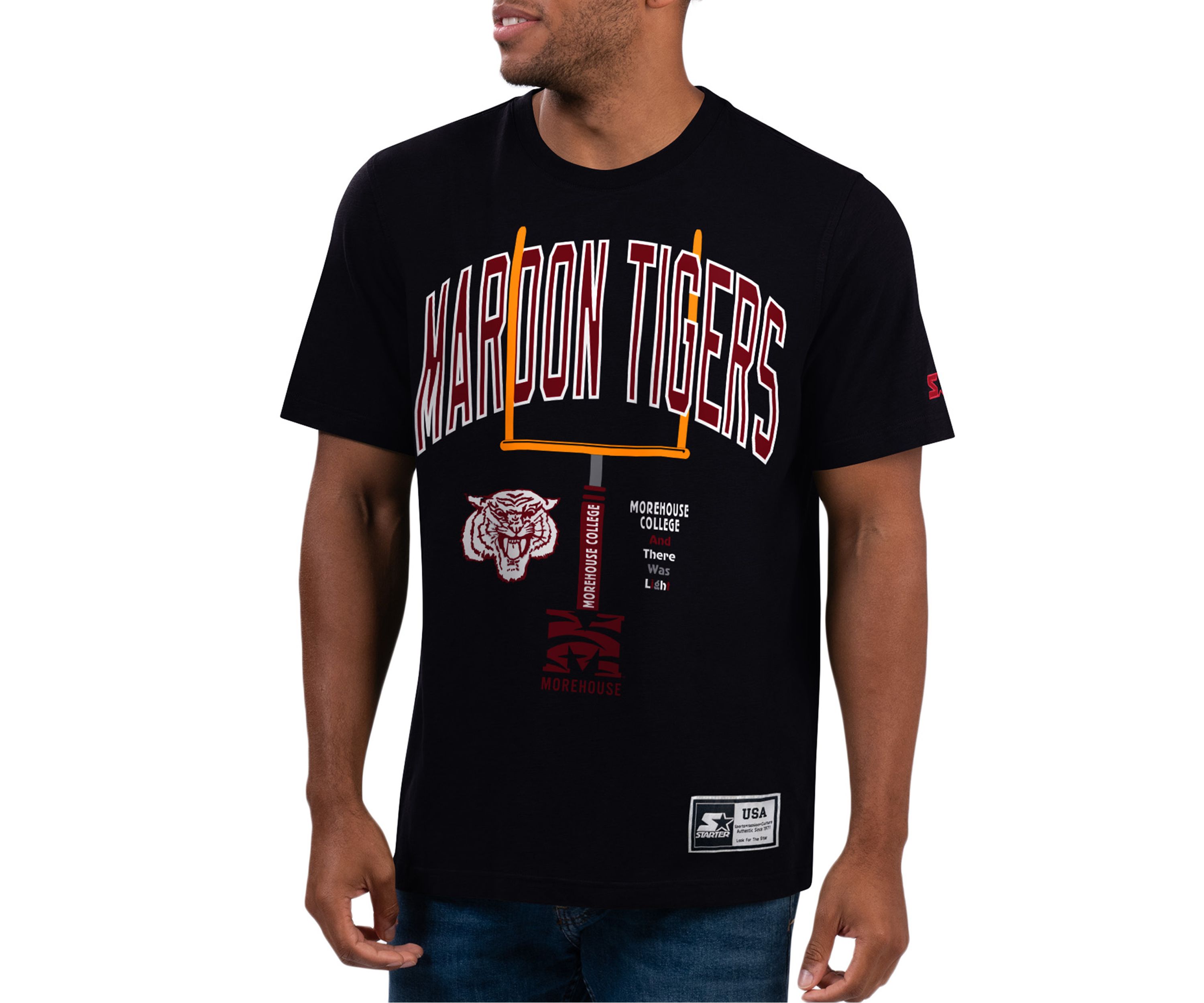 NCAA Morehouse Maroon Tigers Goalpost Graphic T-Shirt