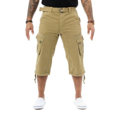 X RAY Mens Belted 18" Inseam Below Knee Long Cargo Shorts, 36
