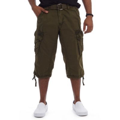 X RAY Mens Belted 18" Inseam Below Knee Long Cargo Shorts, 36