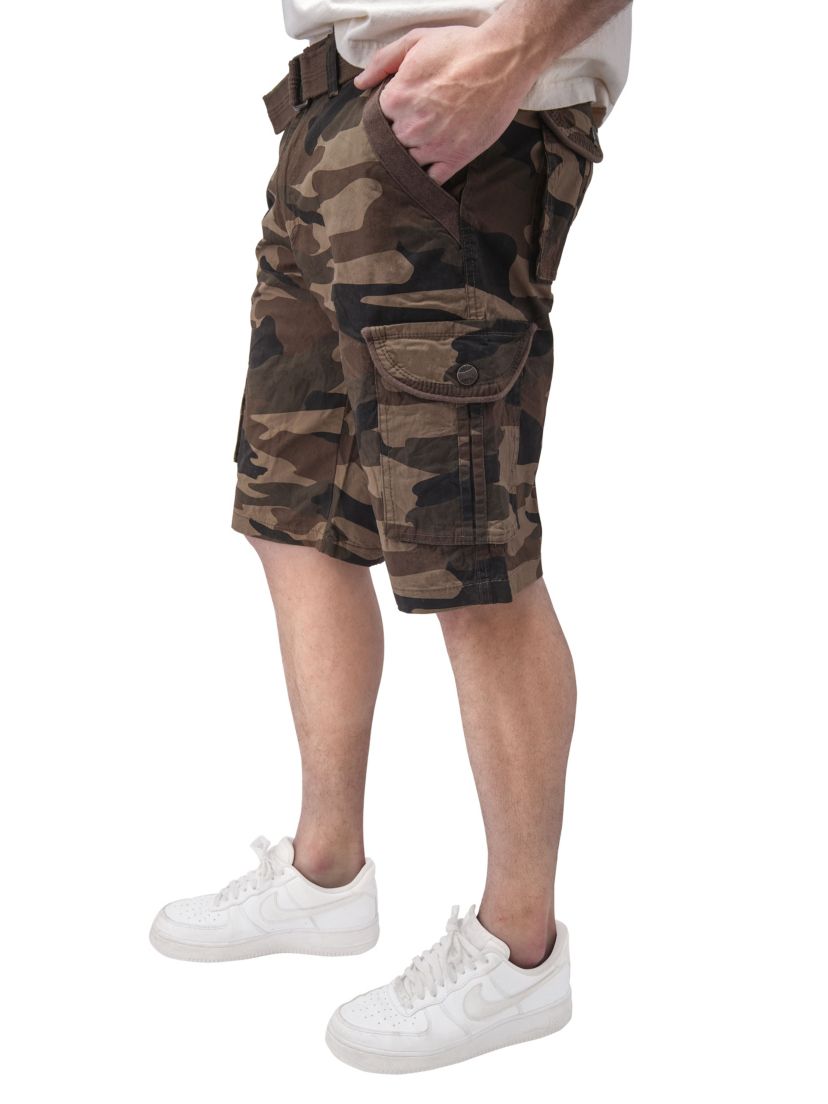 RAW X Mens Belted Relaxed Fit 12.5" Cargo Shorts