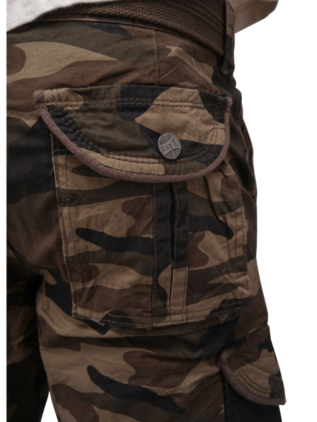 RAW X Mens Belted Relaxed Fit 12.5" Cargo Shorts