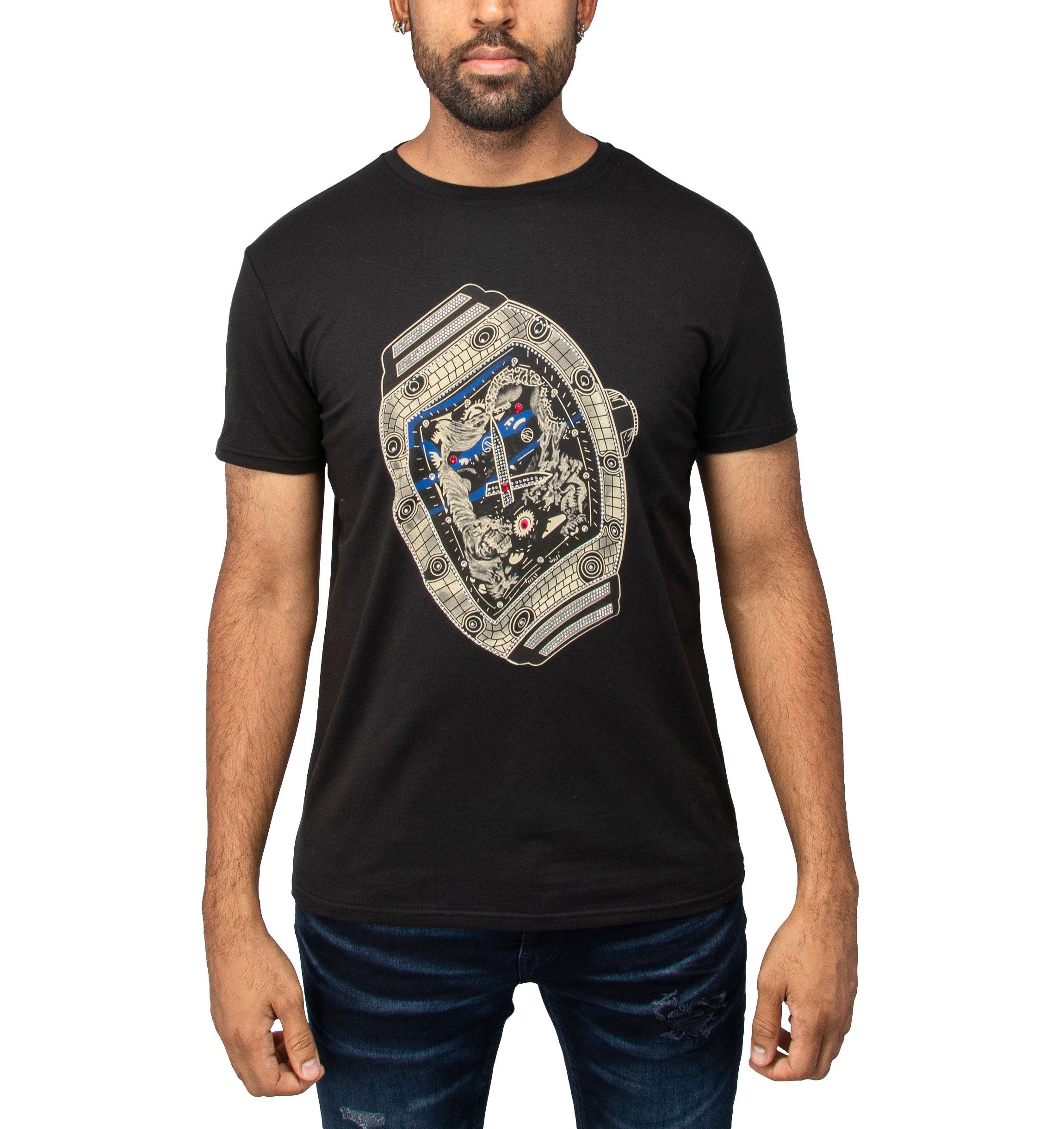 HEADS OR TAILS Mens Watch Rhinestone T-Shirt