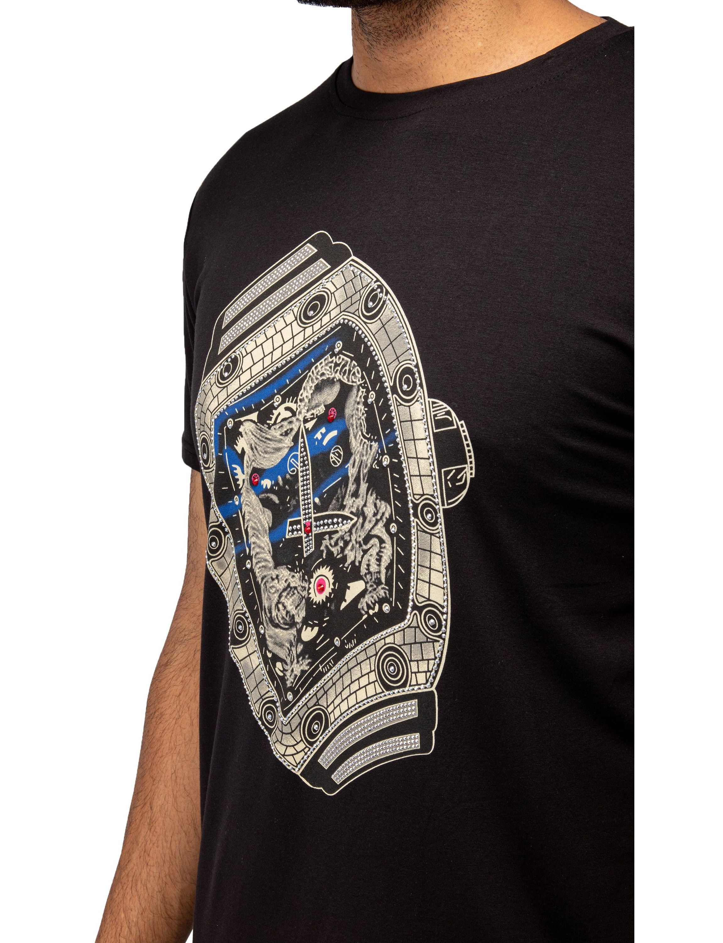 HEADS OR TAILS Mens Watch Rhinestone T-Shirt