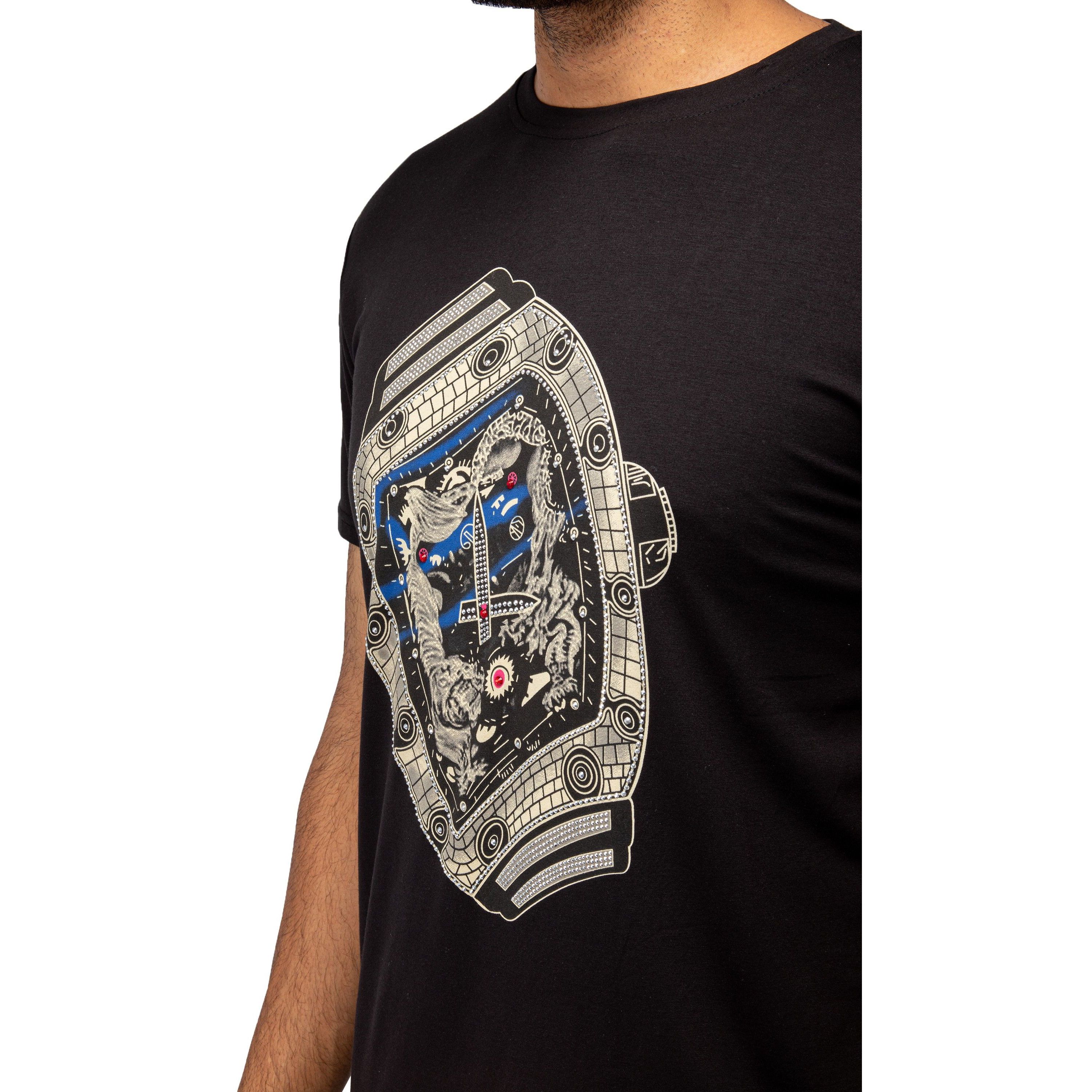 HEADS OR TAILS Mens Watch Rhinestone T-Shirt