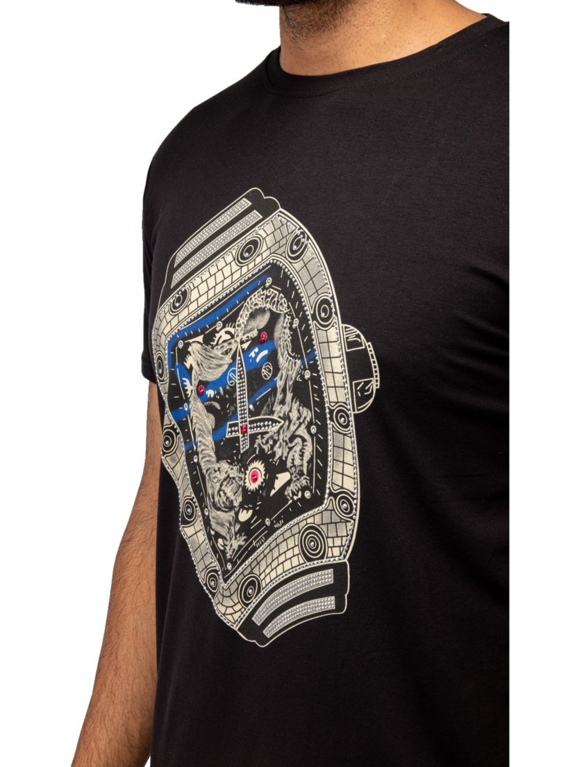 HEADS OR TAILS Mens Watch Rhinestone T-Shirt