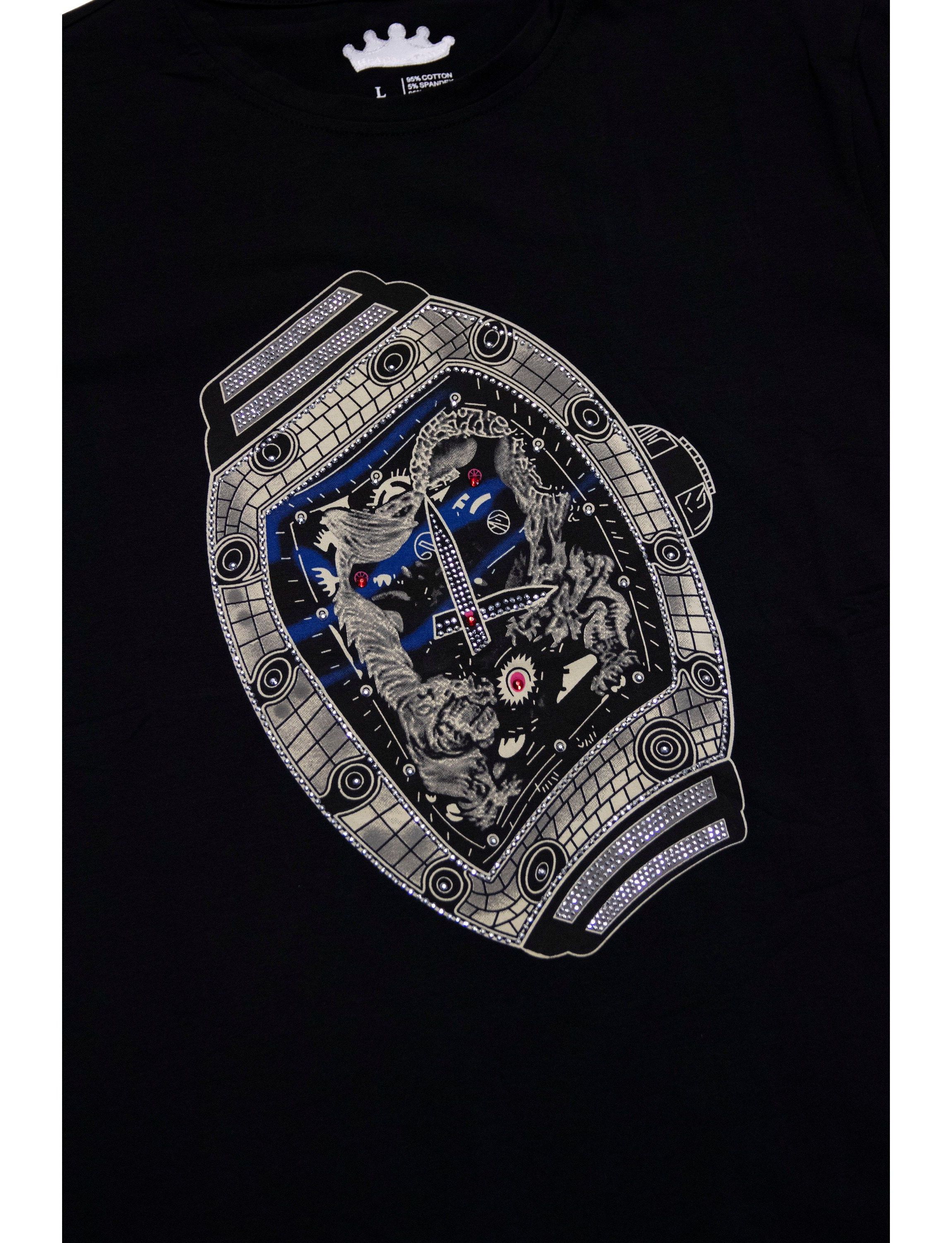 HEADS OR TAILS Mens Watch Rhinestone T-Shirt