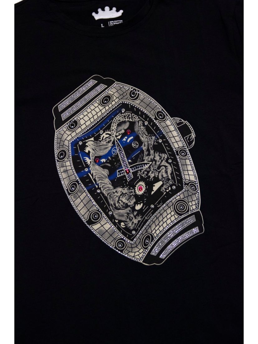 HEADS OR TAILS Mens Watch Rhinestone T-Shirt