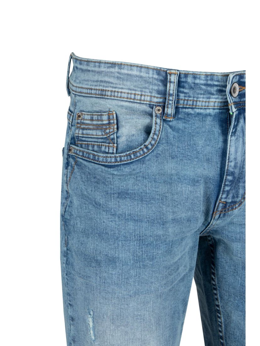 RAW X Mens Slim Tapered Leg Stretch Ripped Jeans