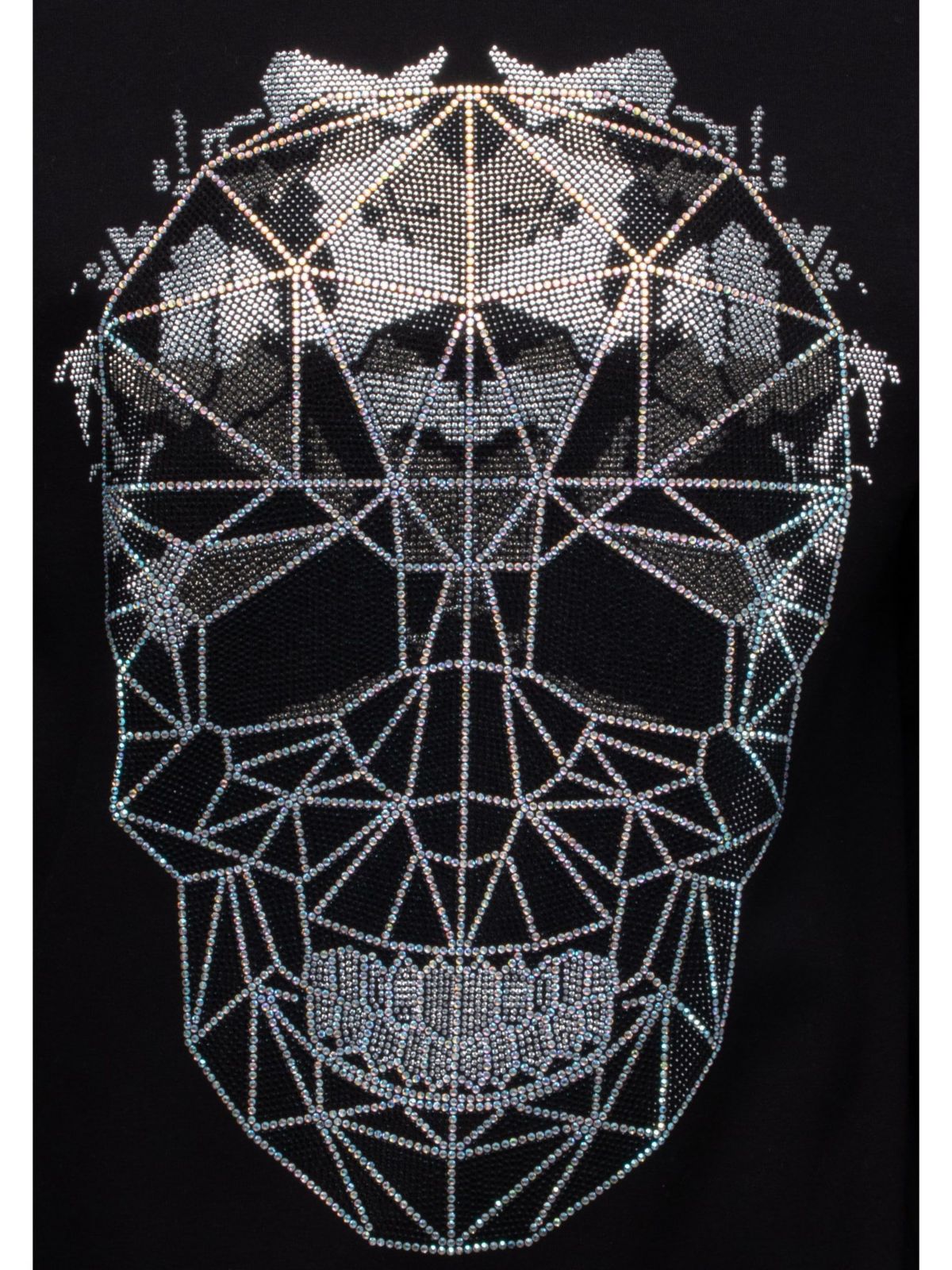 HEADS OR TAILS Mens Geometric Skull Rhinestone Hoodie Sweatshirt