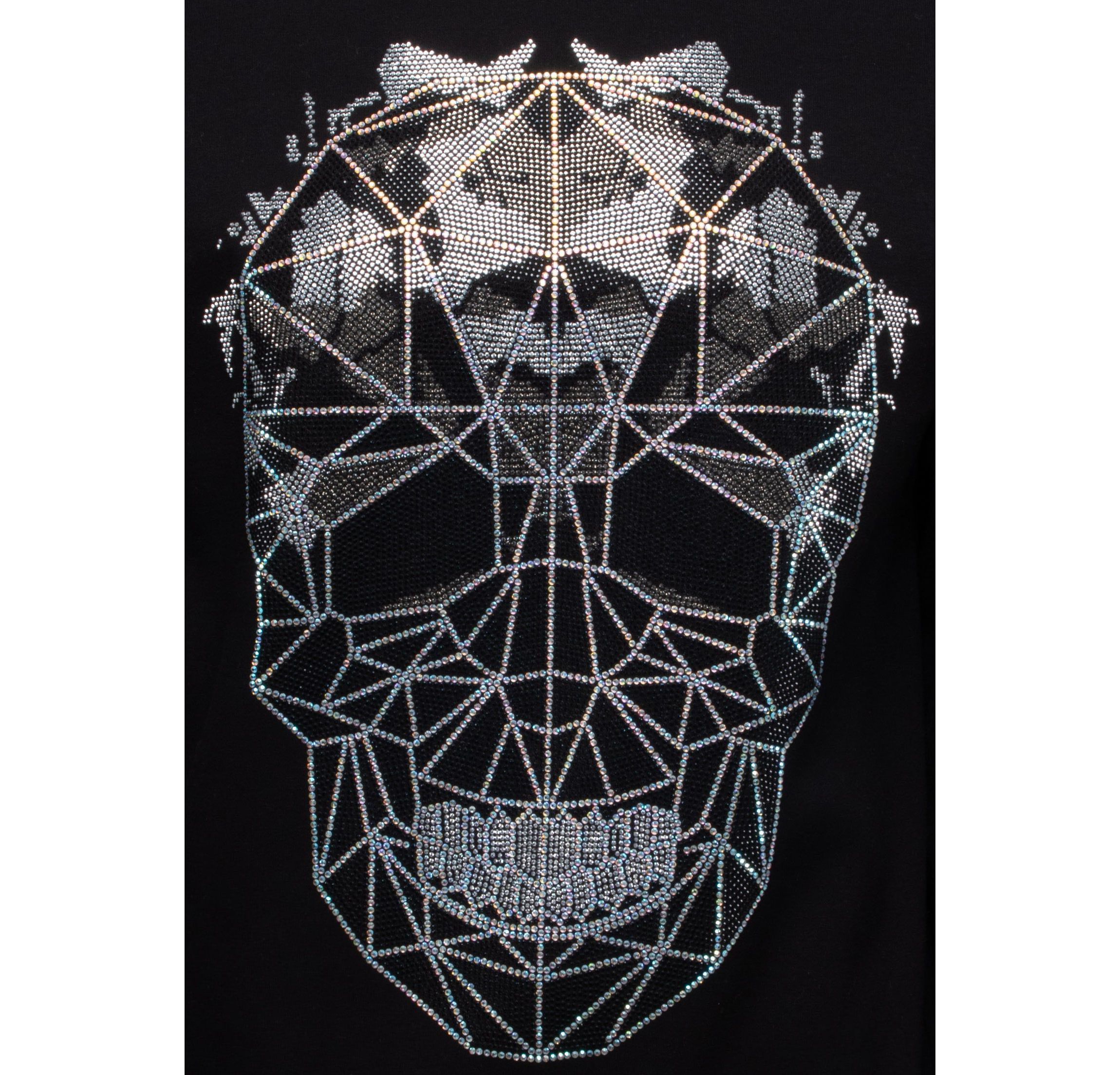 HEADS OR TAILS Mens Geometric Skull Rhinestone Hoodie Sweatshirt