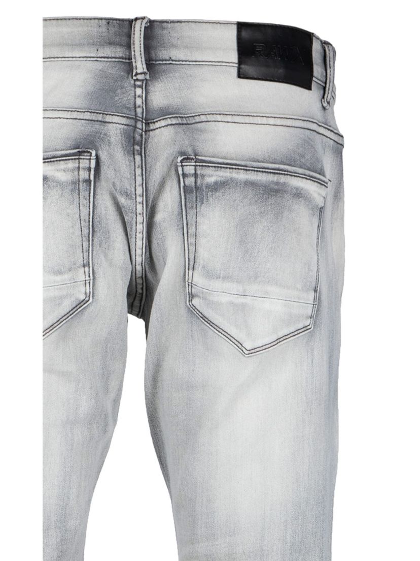 RAW X Mens Slim Tapered Leg Stretch Rips Jeans