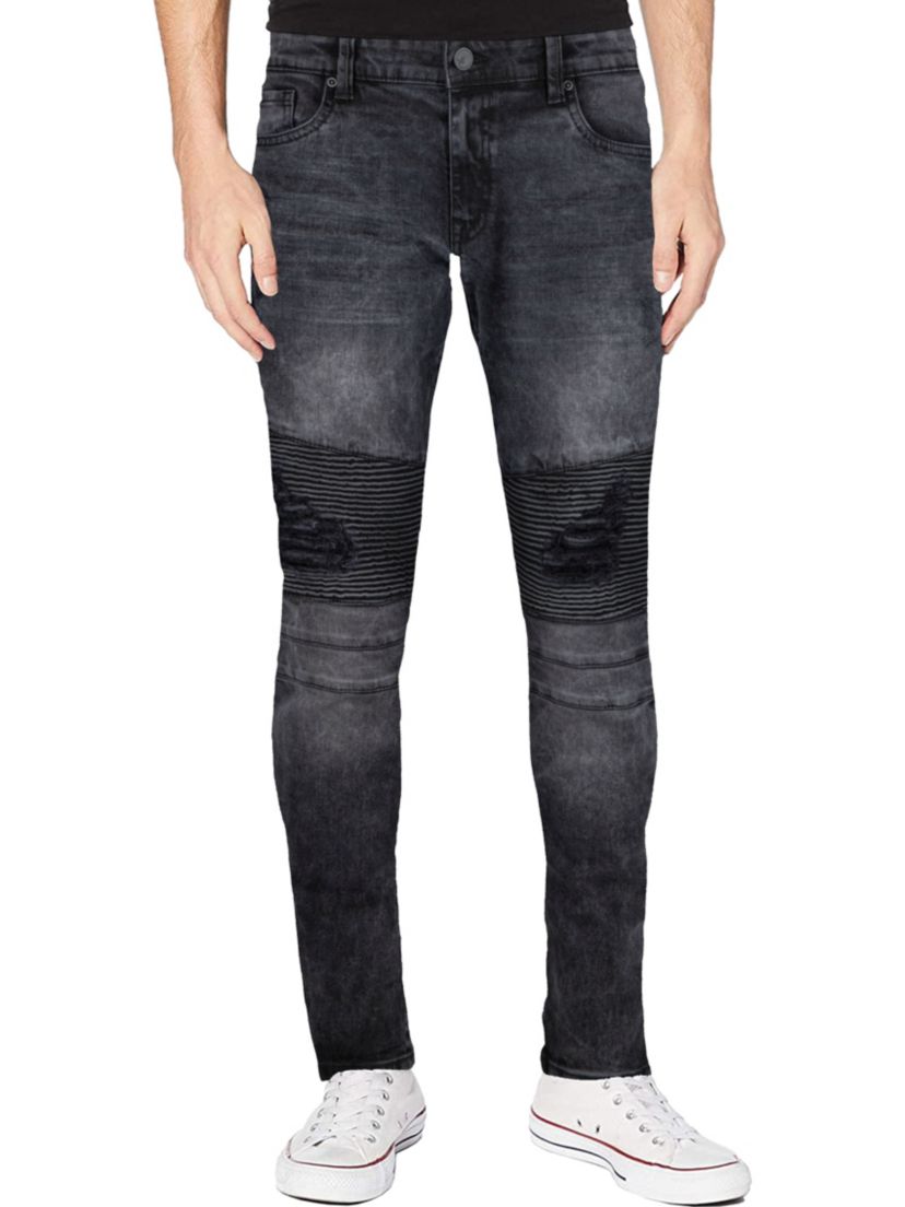 RAW X Mens Slim Tapered Flex Ripped Moto Jeans
