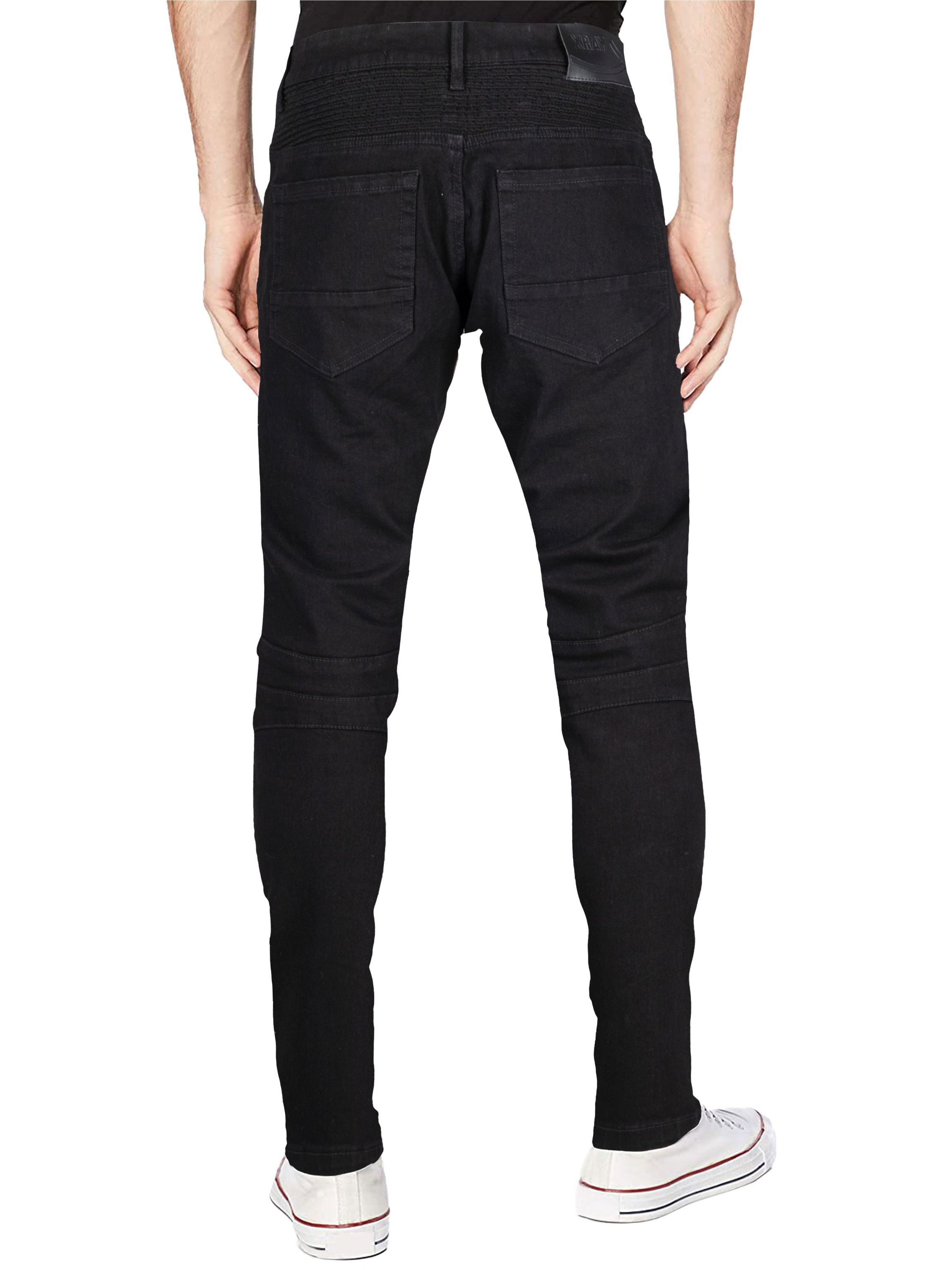 RAW X Mens Slim Tapered Leg Stretch Rips Jeans