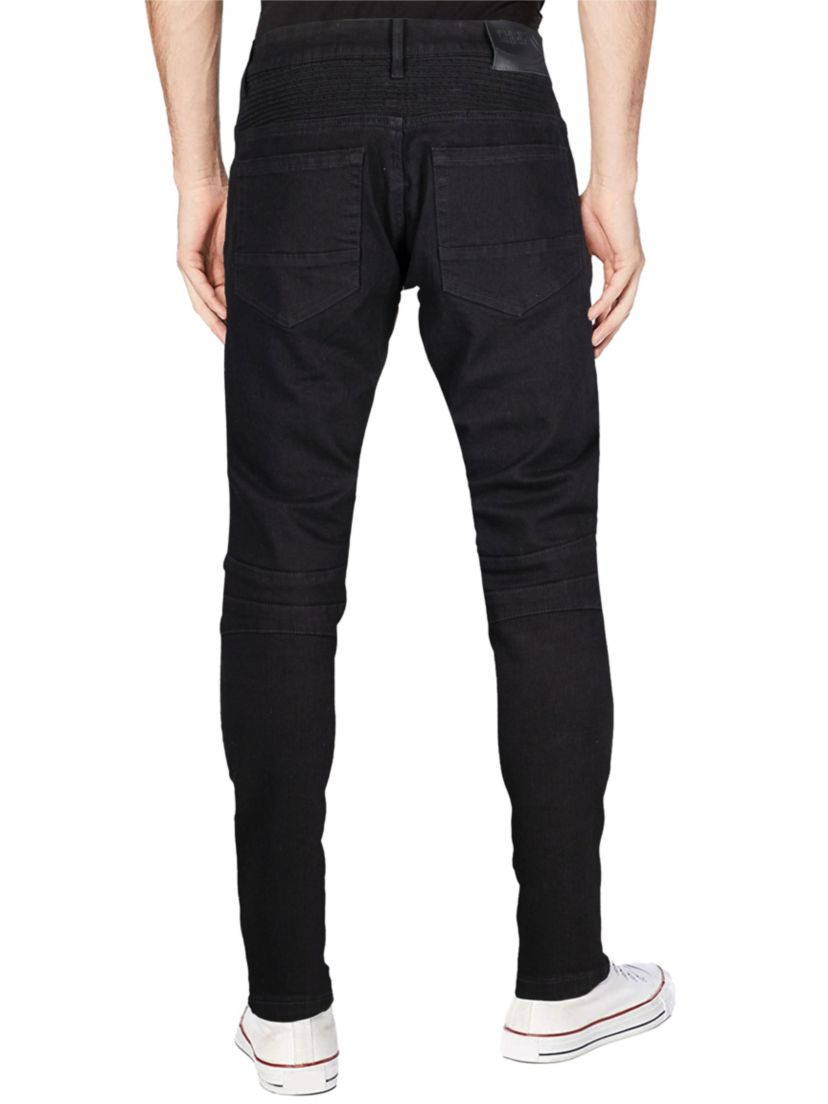RAW X Mens Slim Tapered Leg Stretch Rips Jeans